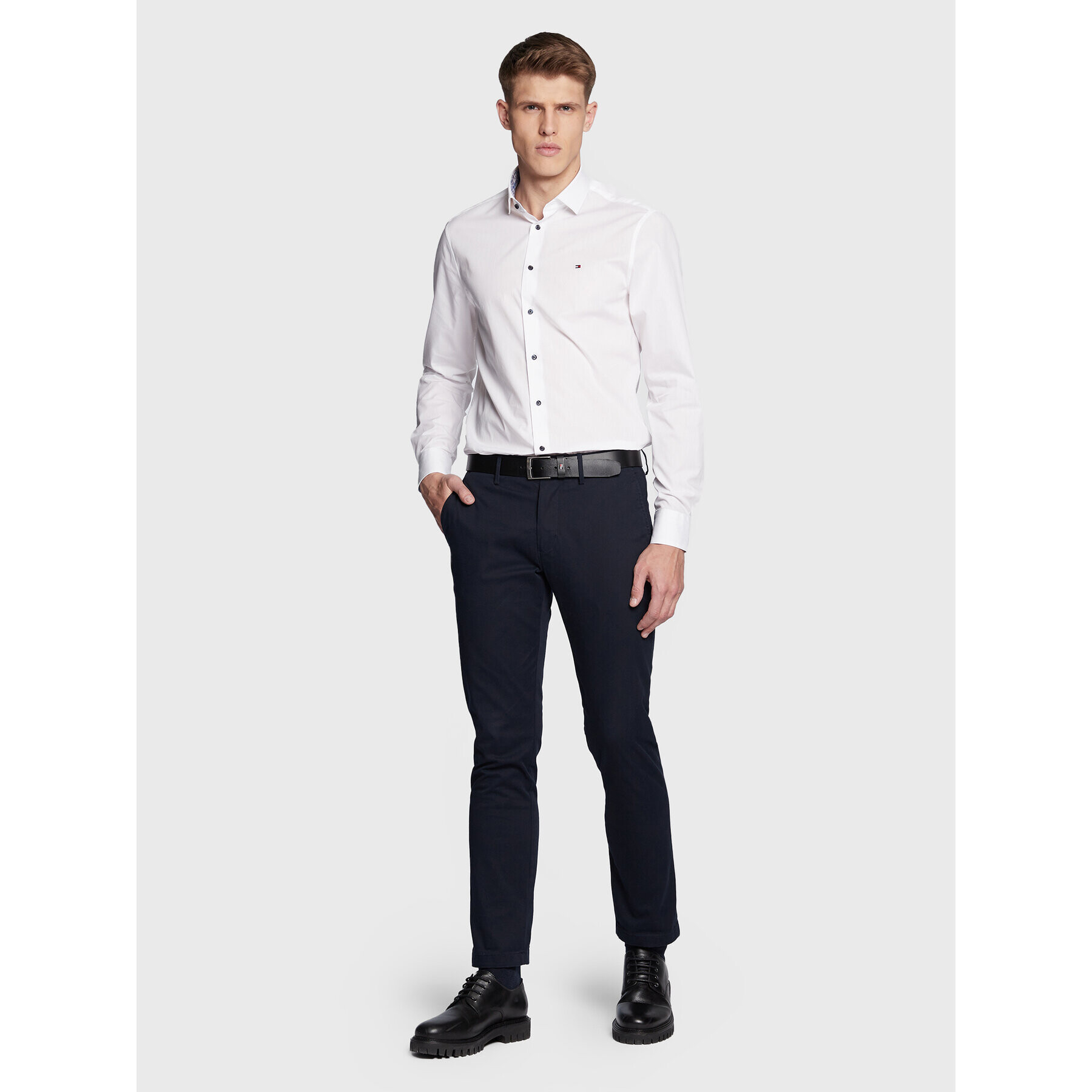 Tommy Hilfiger Košile Solid MW0MW29136 Bílá Slim Fit - Pepit.cz