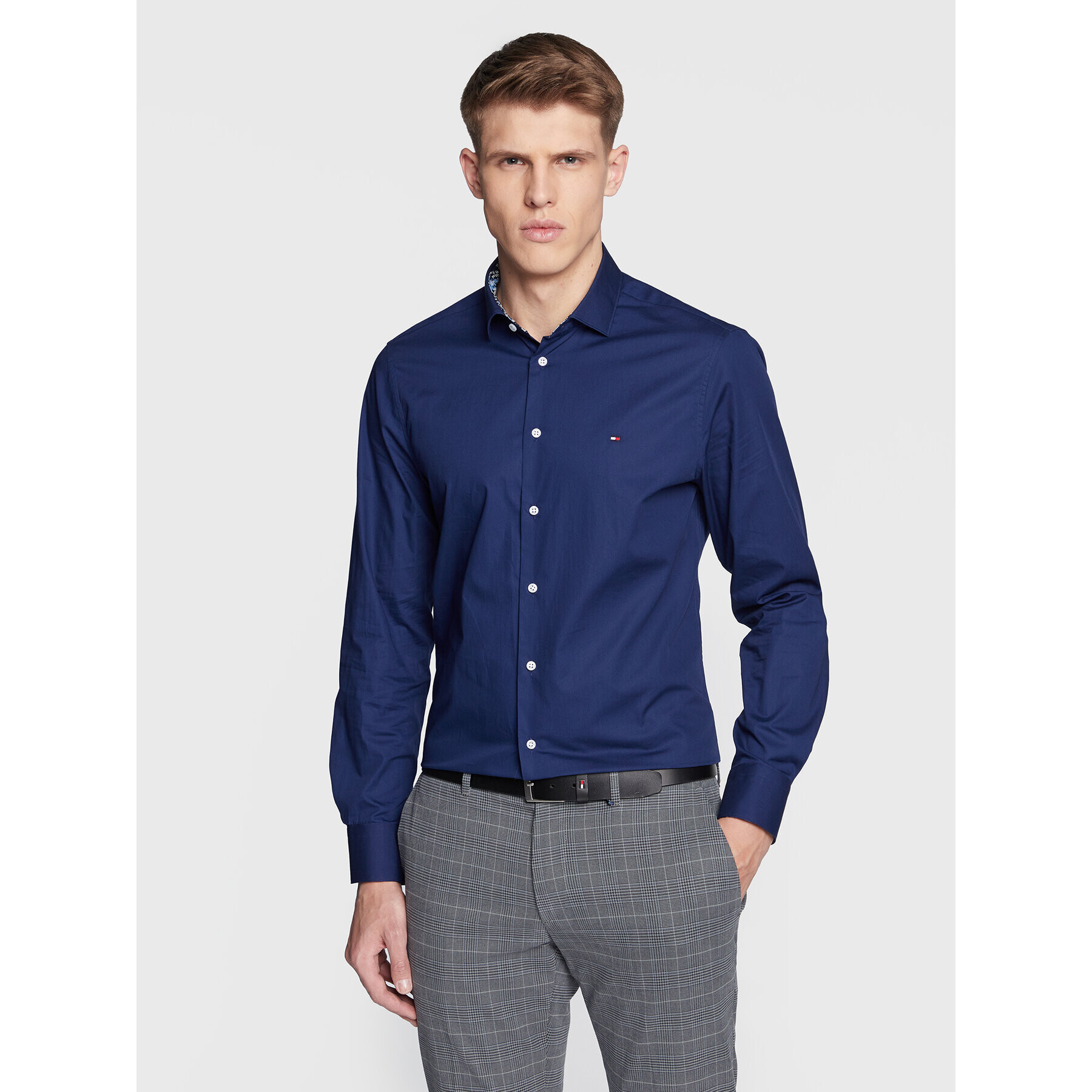 Tommy Hilfiger Košile Solid MW0MW29136 Tmavomodrá Slim Fit - Pepit.cz