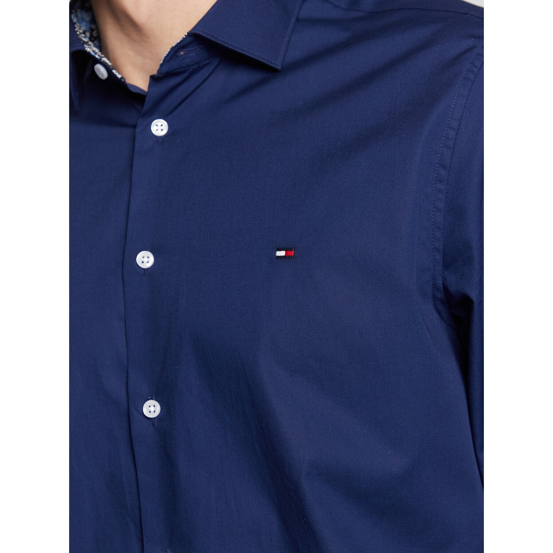 Tommy Hilfiger Košile Solid MW0MW29136 Tmavomodrá Slim Fit - Pepit.cz