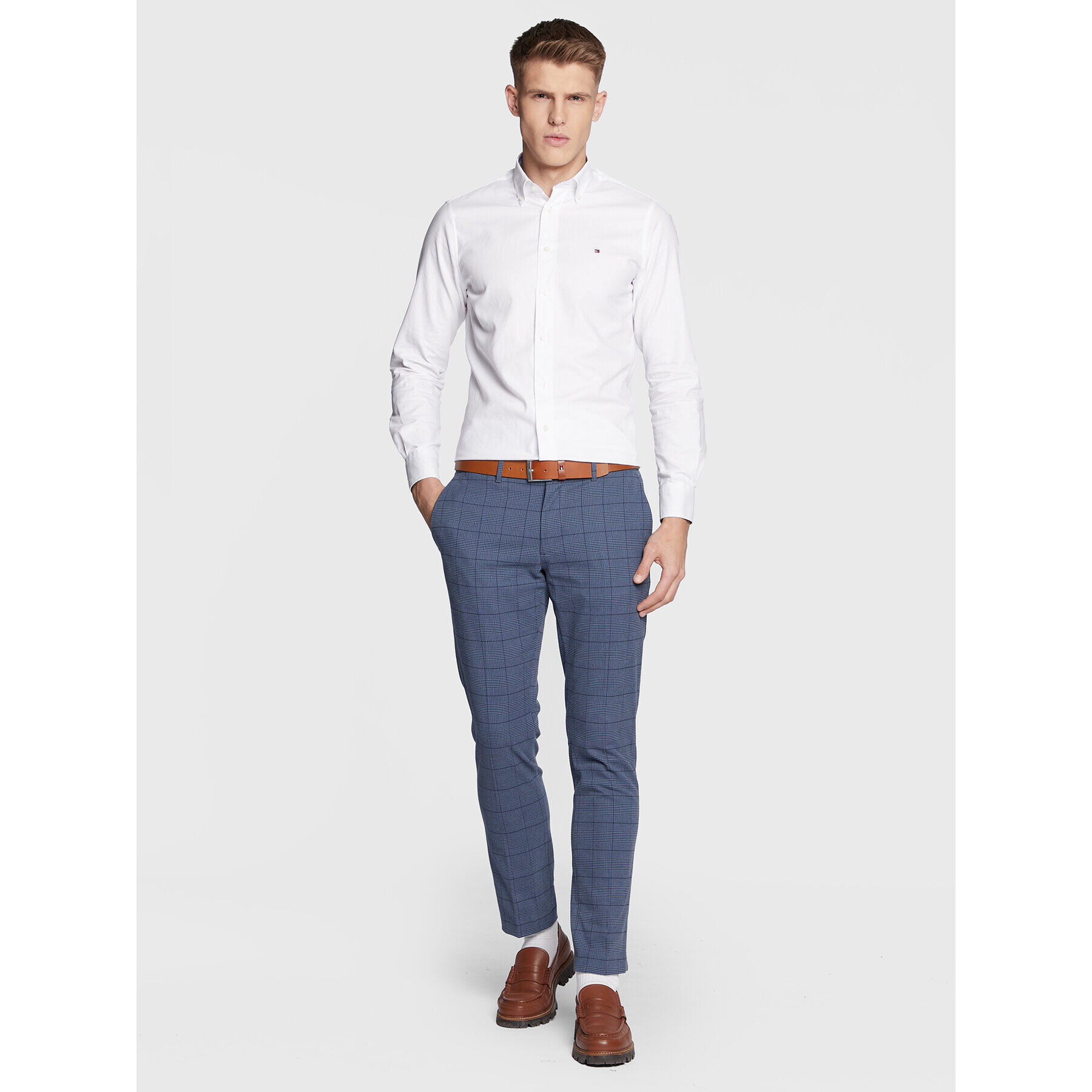 Tommy Hilfiger Košile Solid Oxford MW0MW29143 Bílá Regular Fit - Pepit.cz