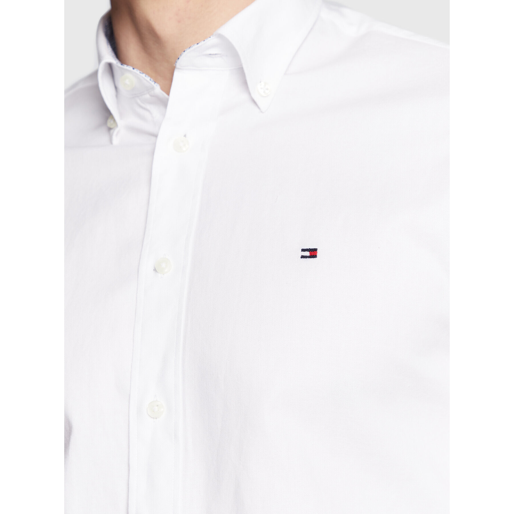 Tommy Hilfiger Košile Solid Oxford MW0MW29143 Bílá Regular Fit - Pepit.cz