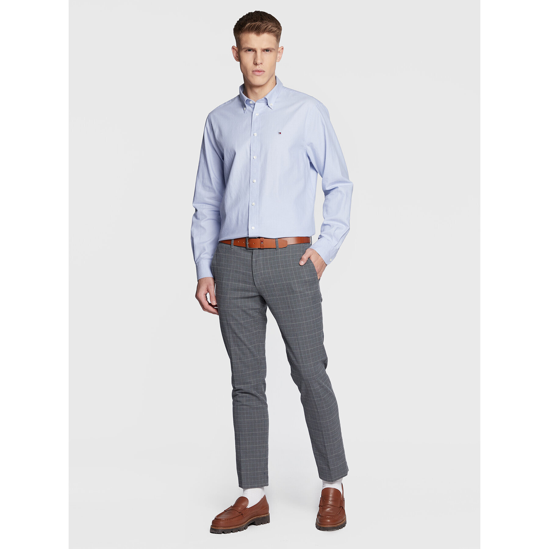 Tommy Hilfiger Košile Solid Oxford MW0MW29143 Modrá Regular Fit - Pepit.cz