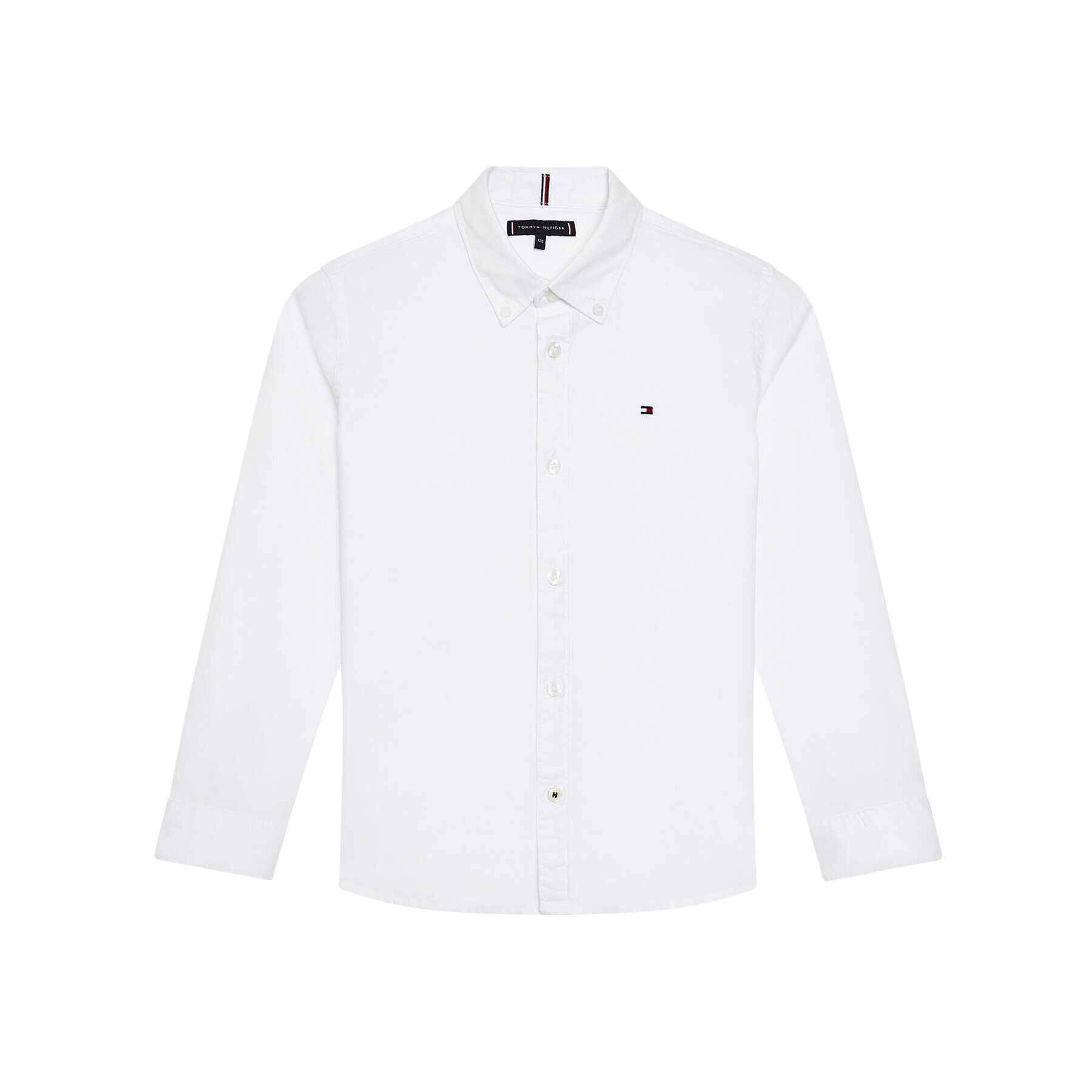 Tommy Hilfiger Košile Solid Poplin KB0KB06965 D Bílá Slim Fit - Pepit.cz