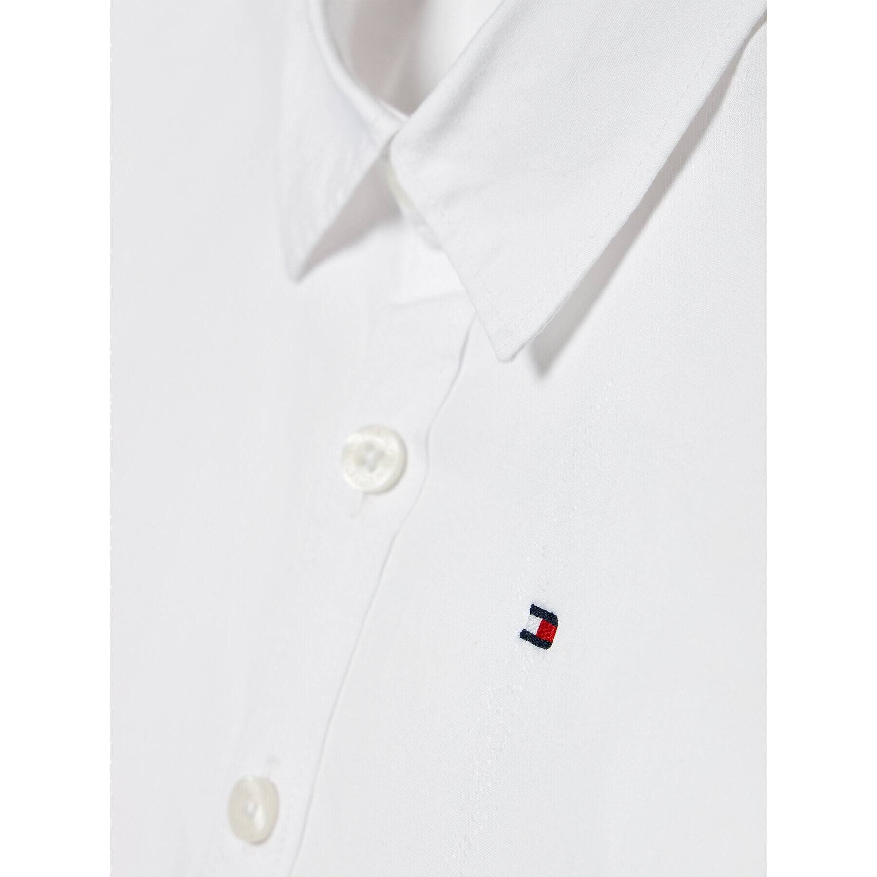 Tommy Hilfiger Košile Solid Poplin KB0KB06965 M Bílá Slim Fit - Pepit.cz