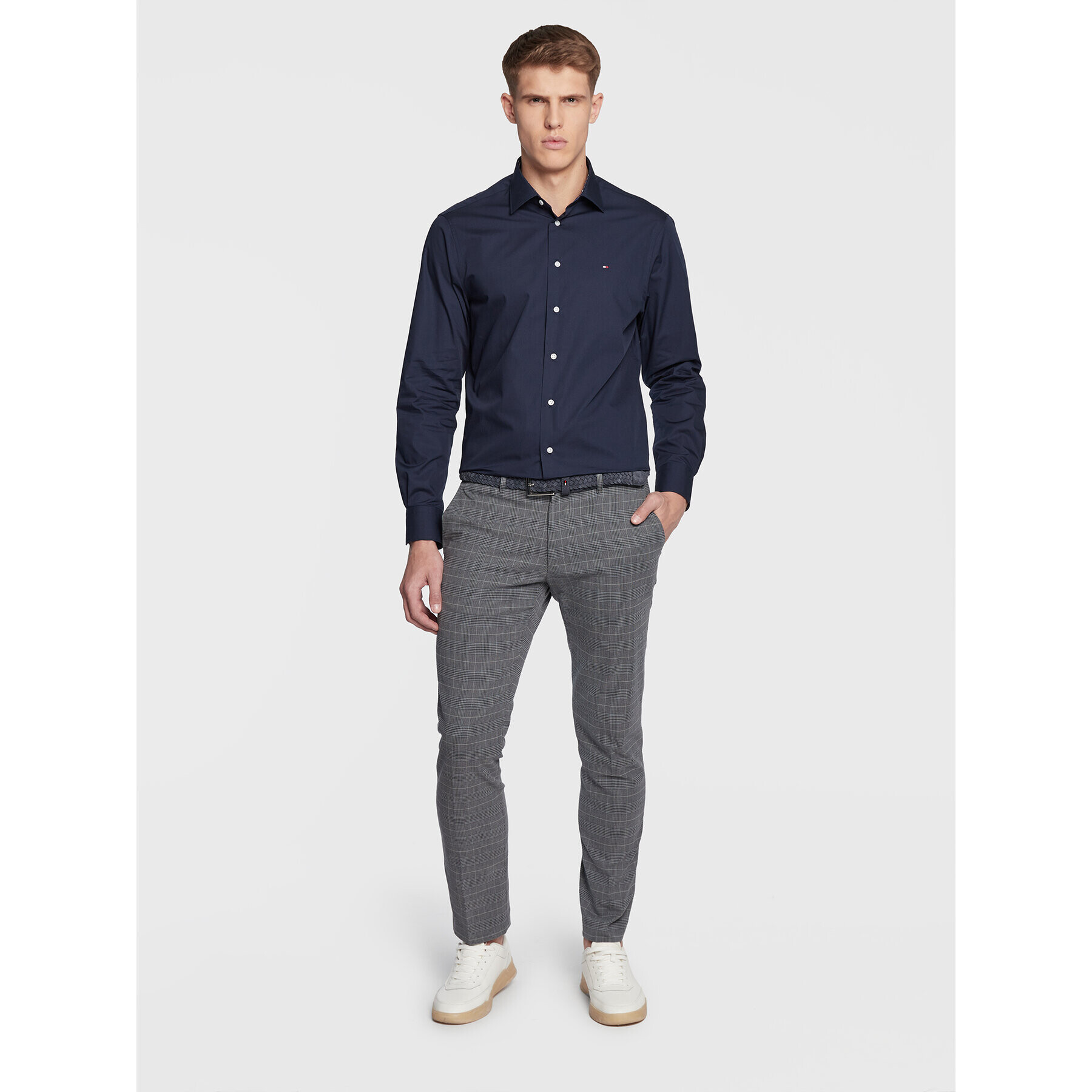 Tommy Hilfiger Košile Solid Poplin MW0MW28495 Tmavomodrá Regular Fit - Pepit.cz