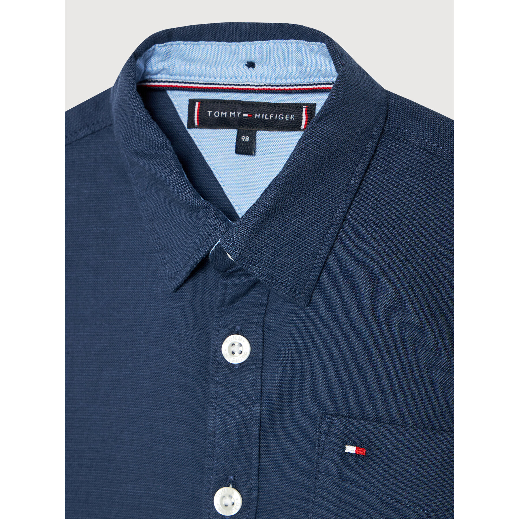 Tommy Hilfiger Košile Solid Stretch Oxford KB0KB06333 M Tmavomodrá Regular Fit - Pepit.cz