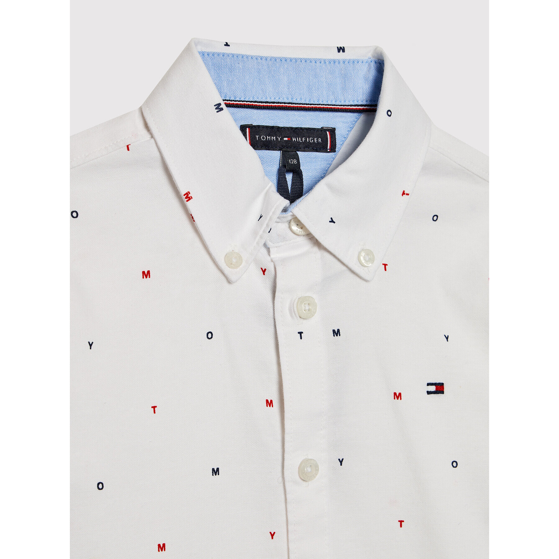 Tommy Hilfiger Košile Stretch Oxford KB0KB07042 D Bílá Regular Fit - Pepit.cz