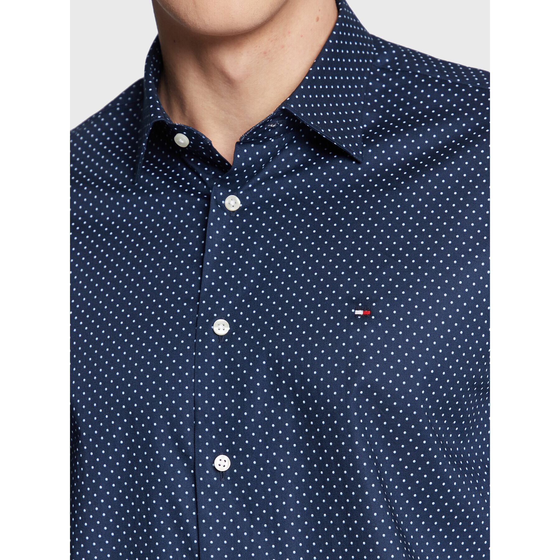 Tommy Hilfiger Košile Two Tone Dot Print MW0MW29145 Tmavomodrá Regular Fit - Pepit.cz