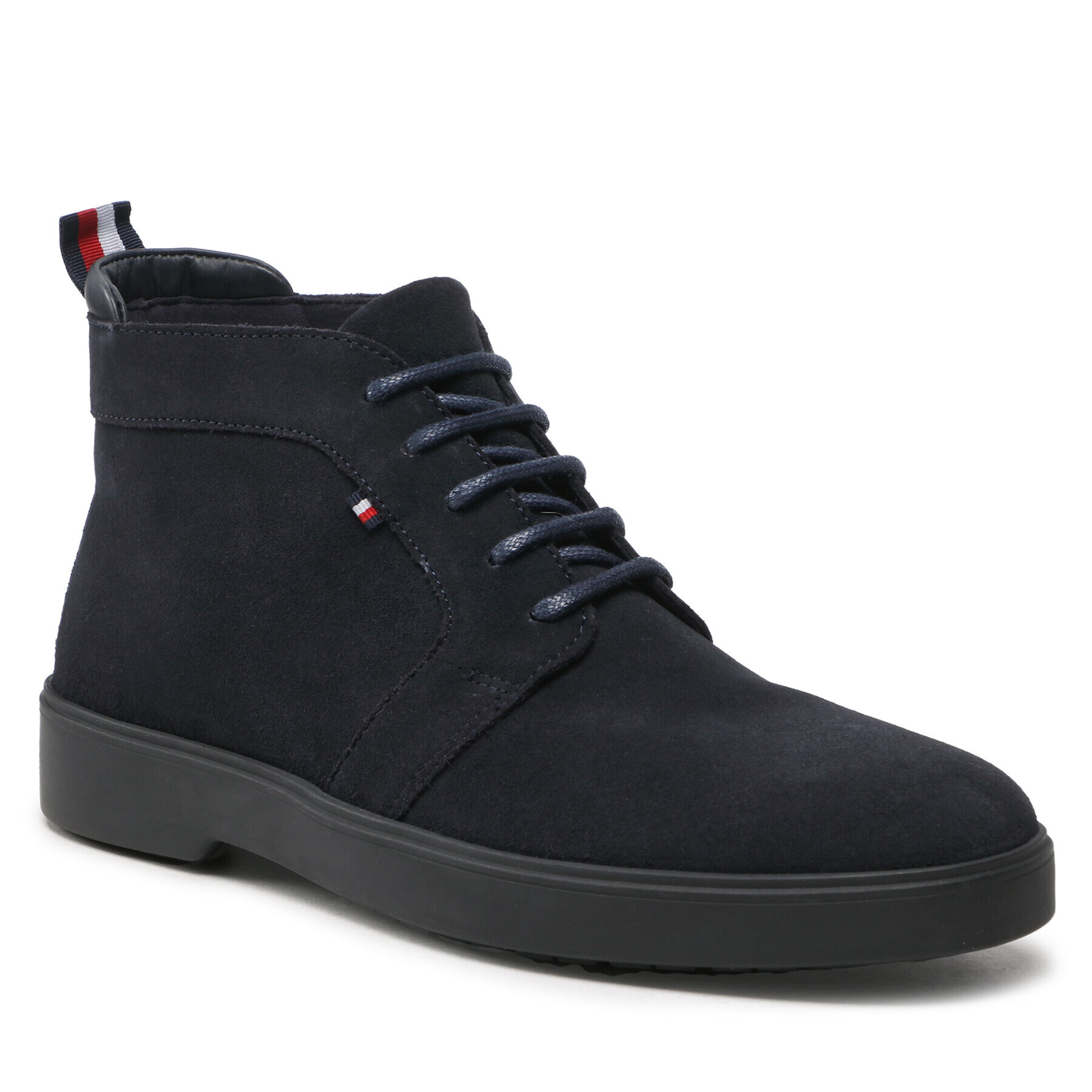 Tommy Hilfiger Kotníková obuv Classic Hilfiger Suede Lace Boot FM0FM04197 Tmavomodrá - Pepit.cz