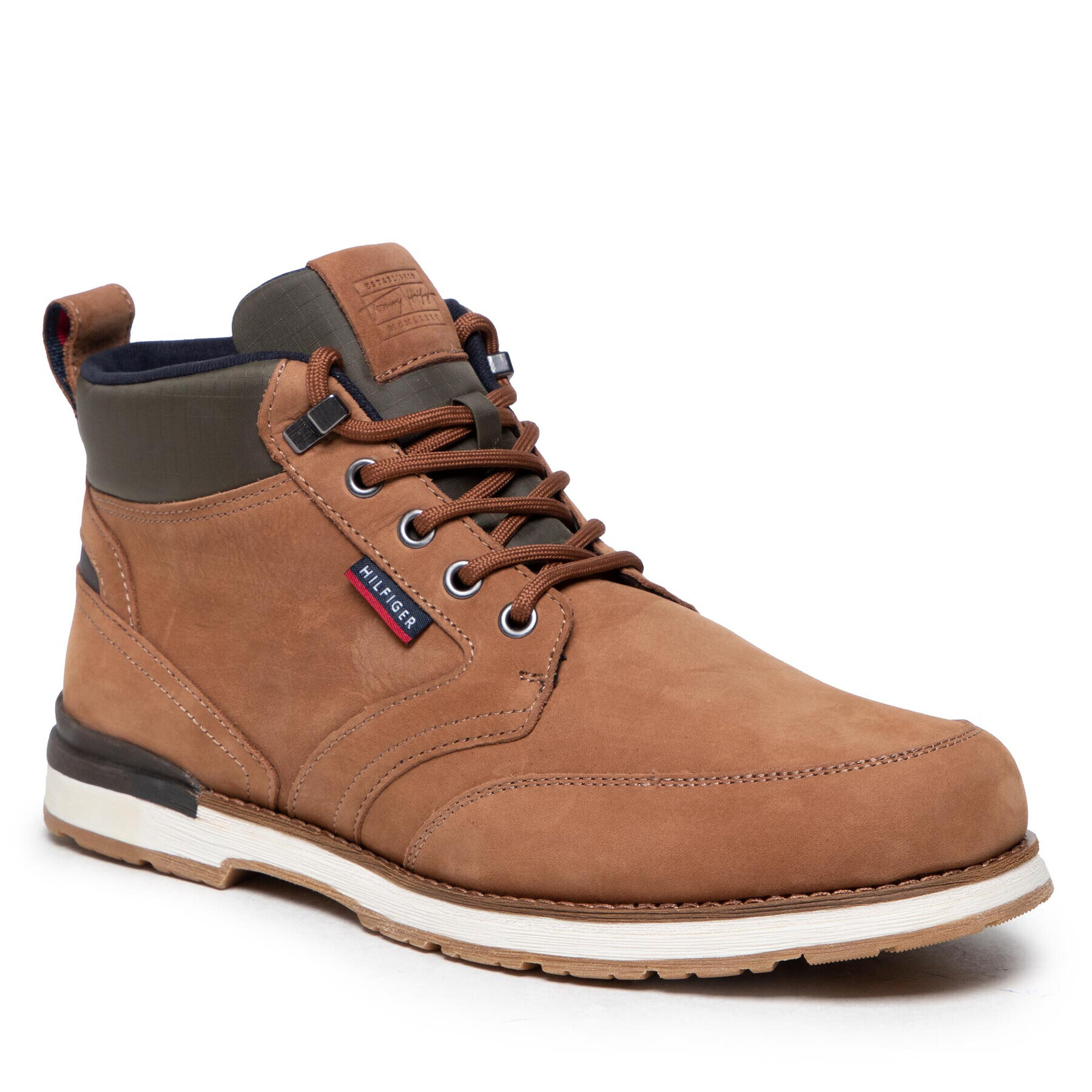 Tommy Hilfiger Kotníková obuv Outdoor Corporate Mix Boot FM0FM03776 Hnědá - Pepit.cz