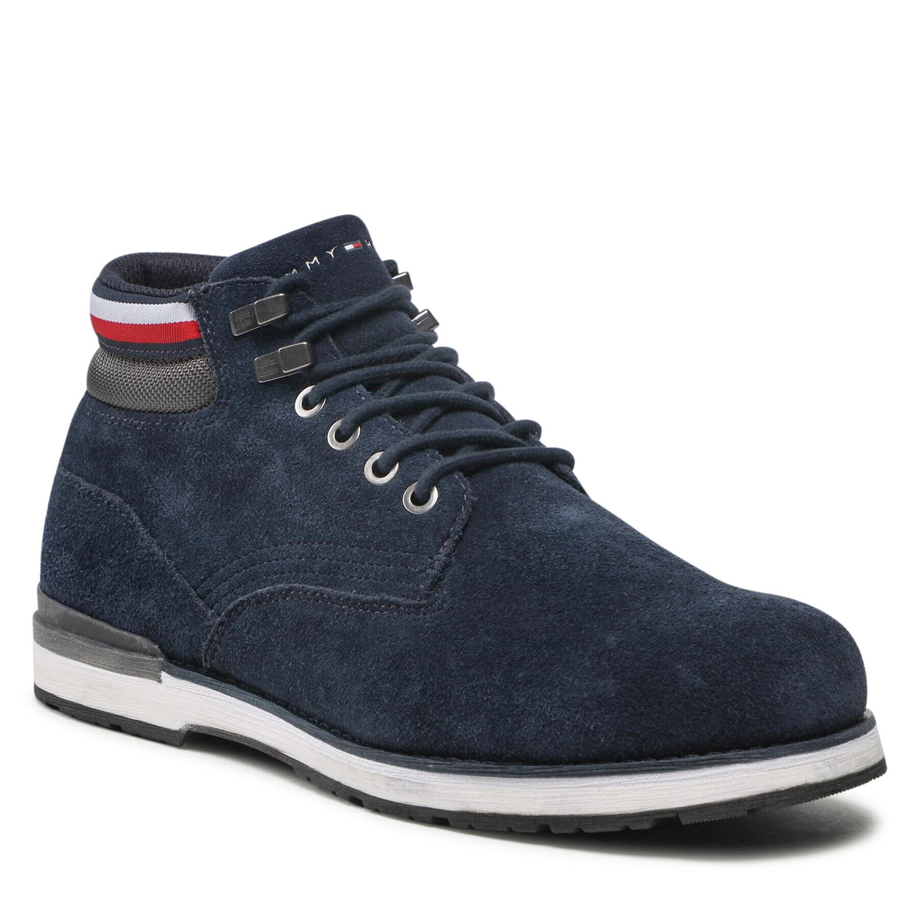 Tommy Hilfiger Kotníková obuv Outdoor Hilfiger Suede Boot Tmavomodrá - Pepit.cz