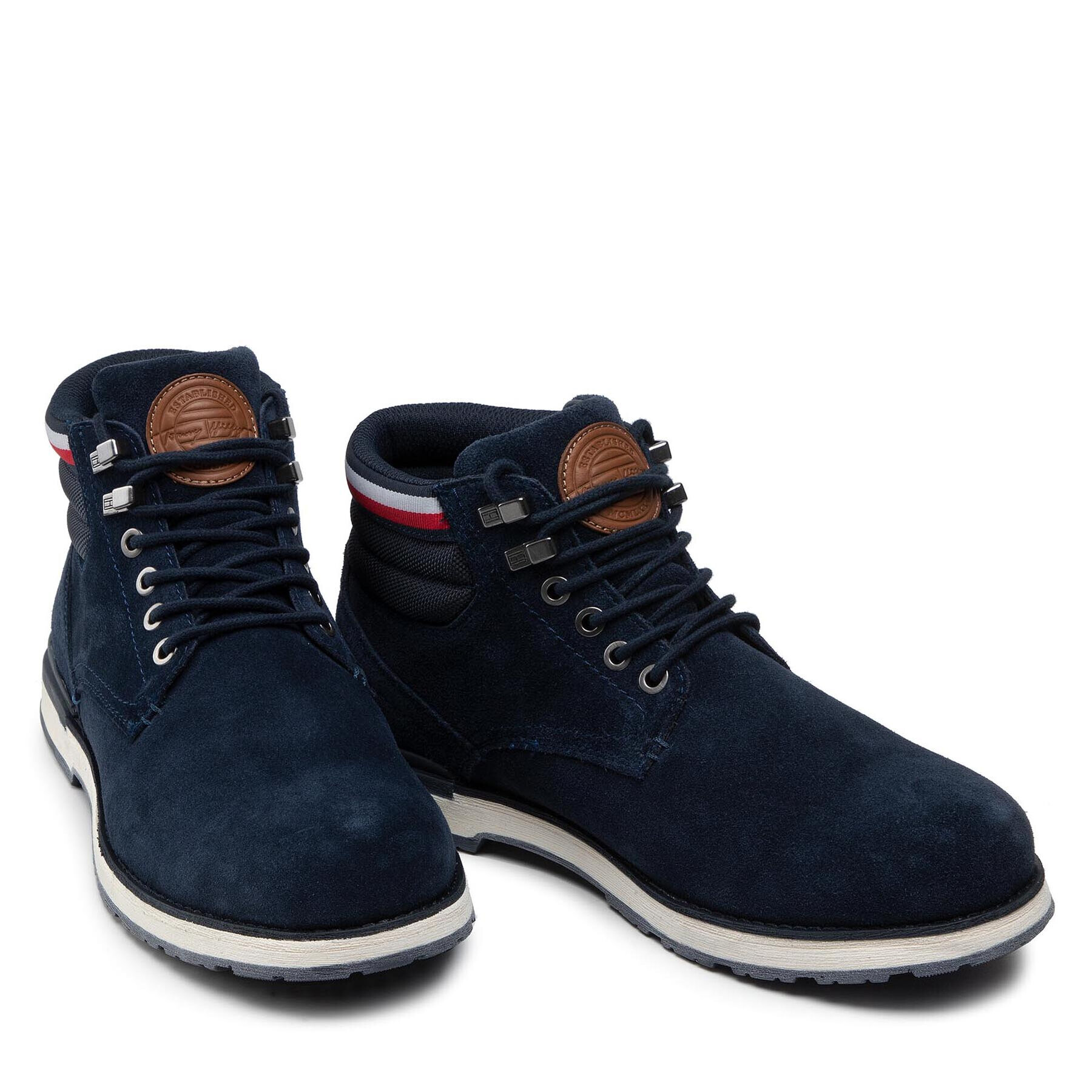 Tommy Hilfiger Kotníková obuv Outdoor Suede Hilfiger Boot FM0FM03817 Tmavomodrá - Pepit.cz