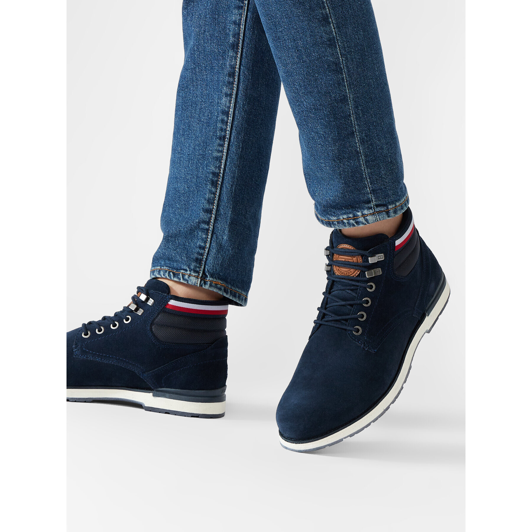 Tommy Hilfiger Kotníková obuv Outdoor Suede Hilfiger Boot FM0FM03817 Tmavomodrá - Pepit.cz