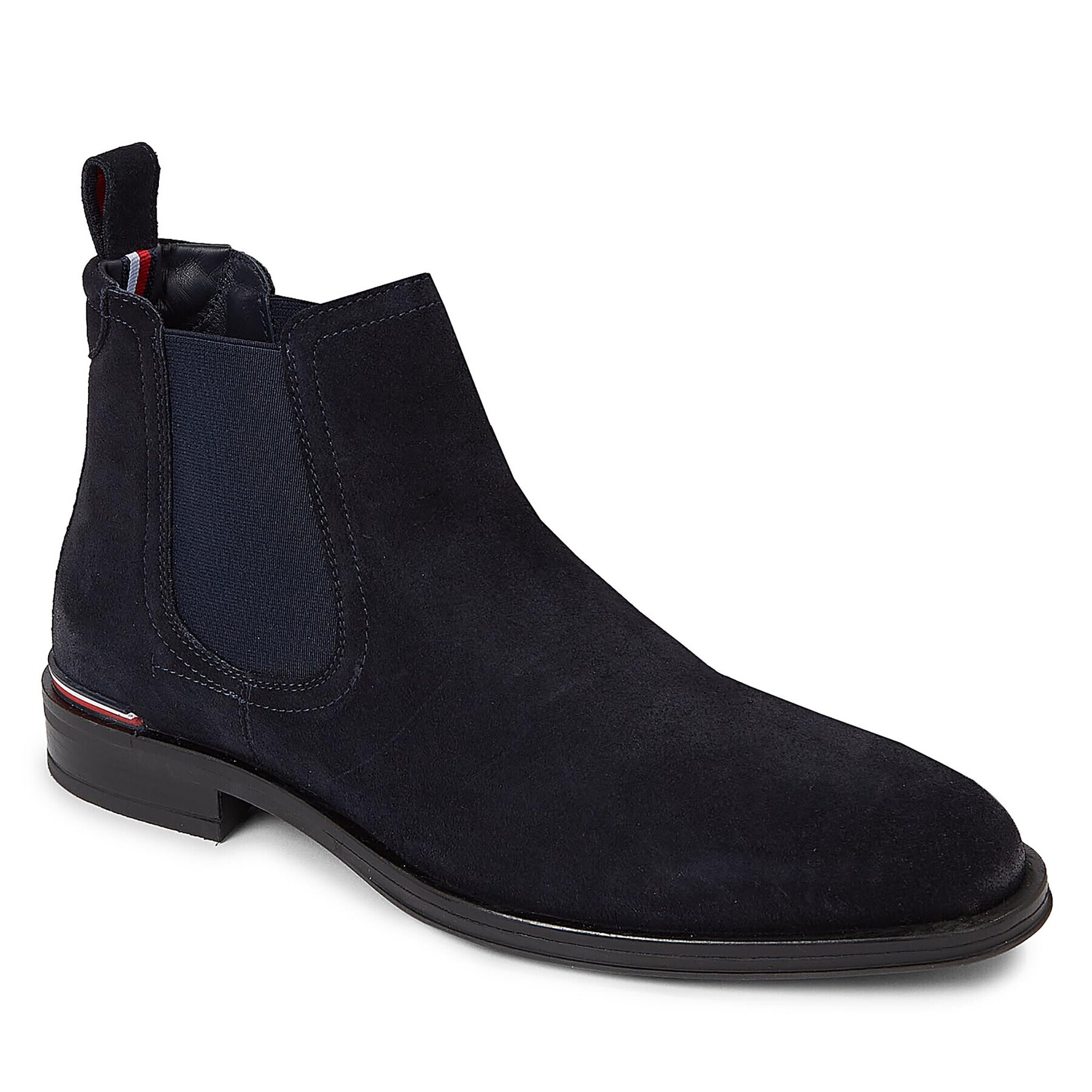 Tommy Hilfiger Kotníková obuv s elastickým prvkem Core Rwb Hilfiger Suede Chelsea FM0FM04757 Modrá - Pepit.cz