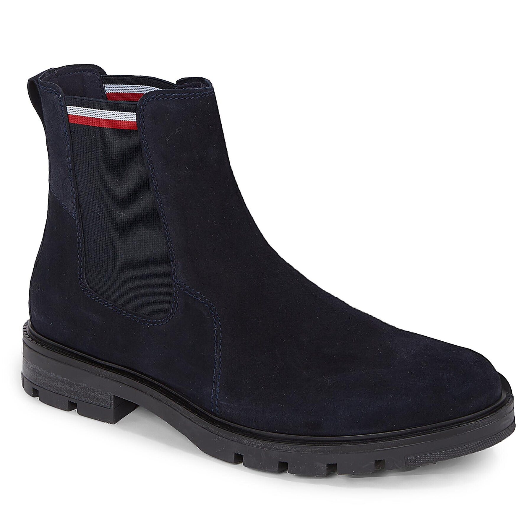 Tommy Hilfiger Kotníková obuv s elastickým prvkem Corpoarte Hilfiger Suede Chelsea FM0FM04803 Modrá - Pepit.cz