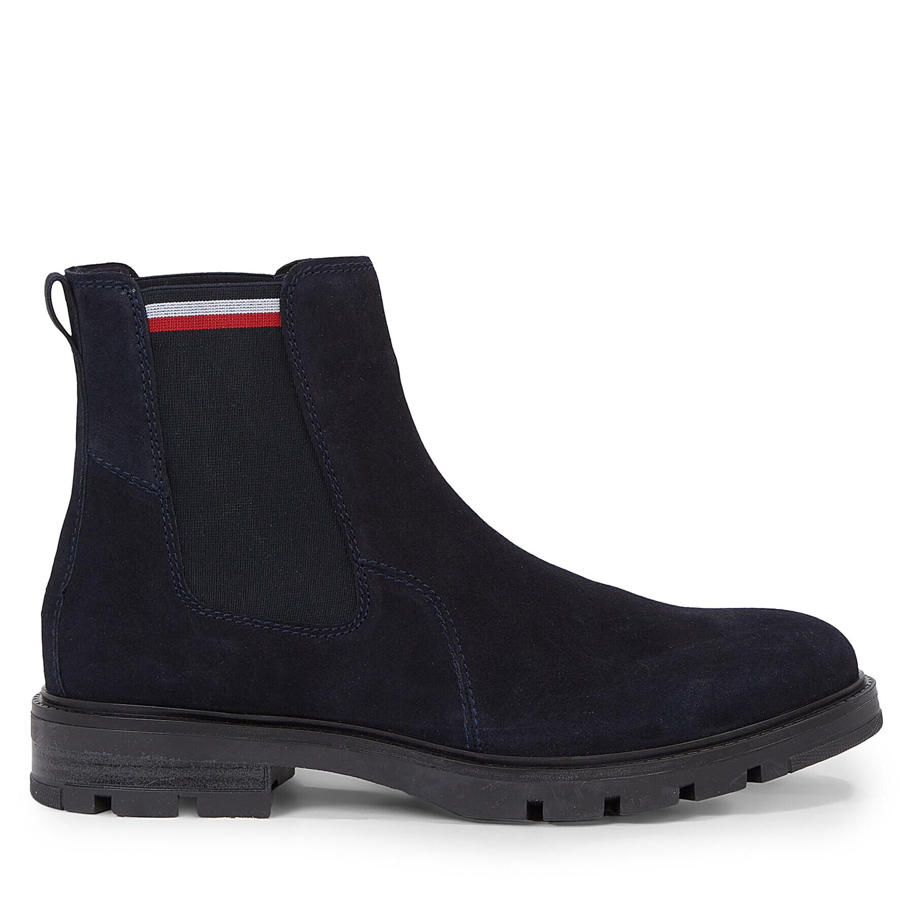 Tommy Hilfiger Kotníková obuv s elastickým prvkem Corpoarte Hilfiger Suede Chelsea FM0FM04803 Modrá - Pepit.cz