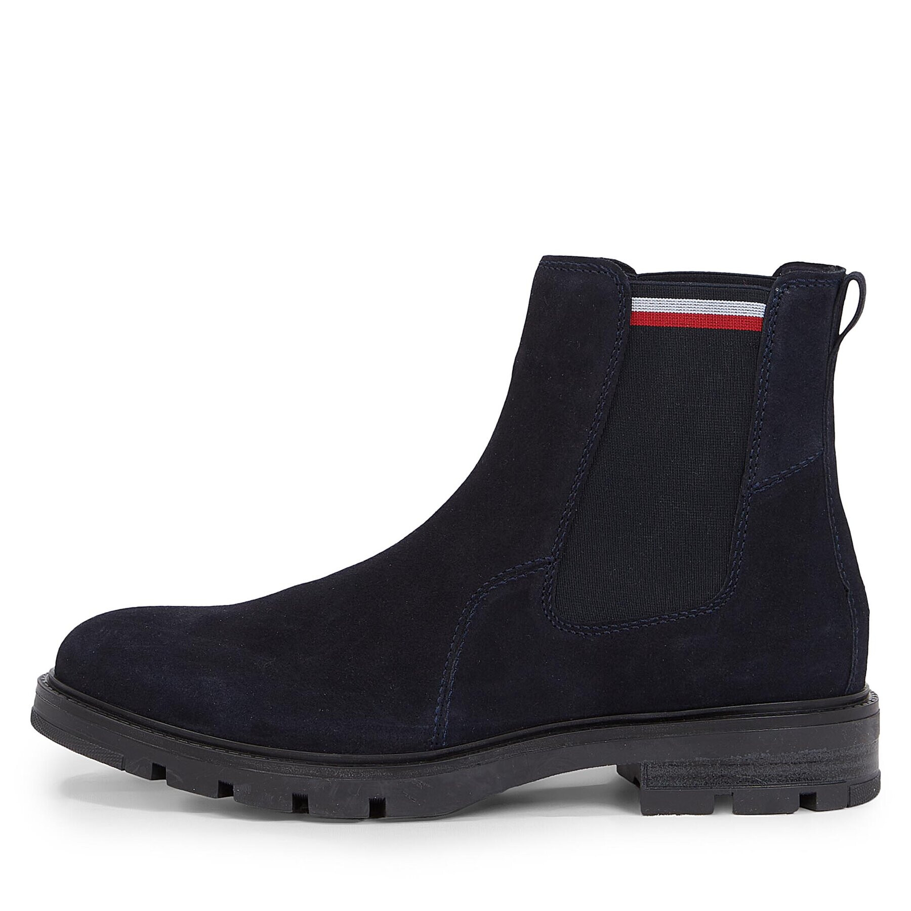 Tommy Hilfiger Kotníková obuv s elastickým prvkem Corpoarte Hilfiger Suede Chelsea FM0FM04803 Modrá - Pepit.cz