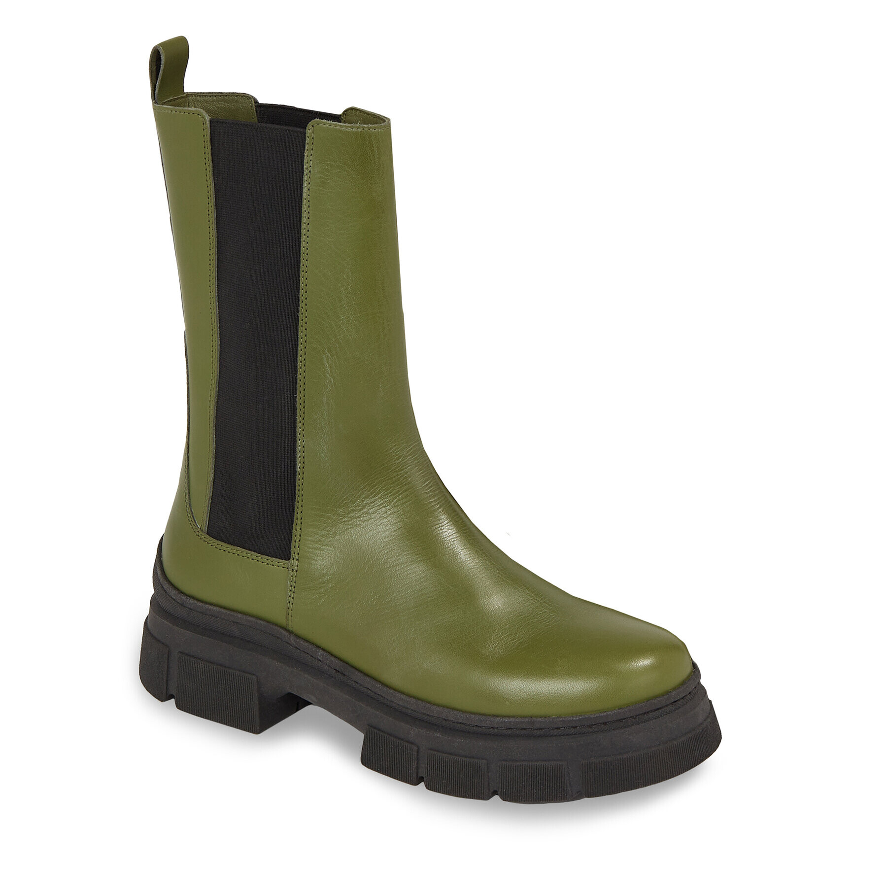 Tommy Hilfiger Kotníková obuv s elastickým prvkem Essential Leather Chelsea Boot FW0FW07490 Zelená - Pepit.cz