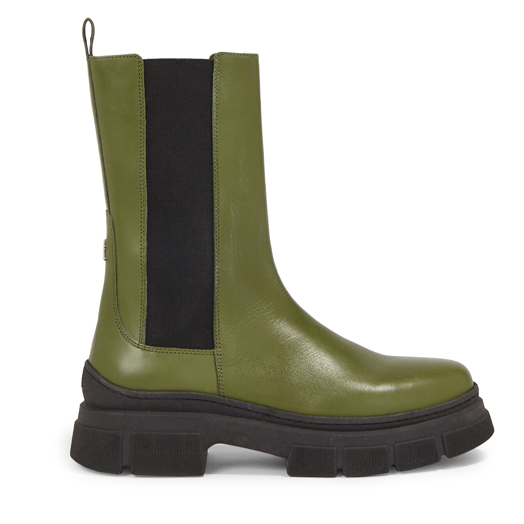 Tommy Hilfiger Kotníková obuv s elastickým prvkem Essential Leather Chelsea Boot FW0FW07490 Zelená - Pepit.cz