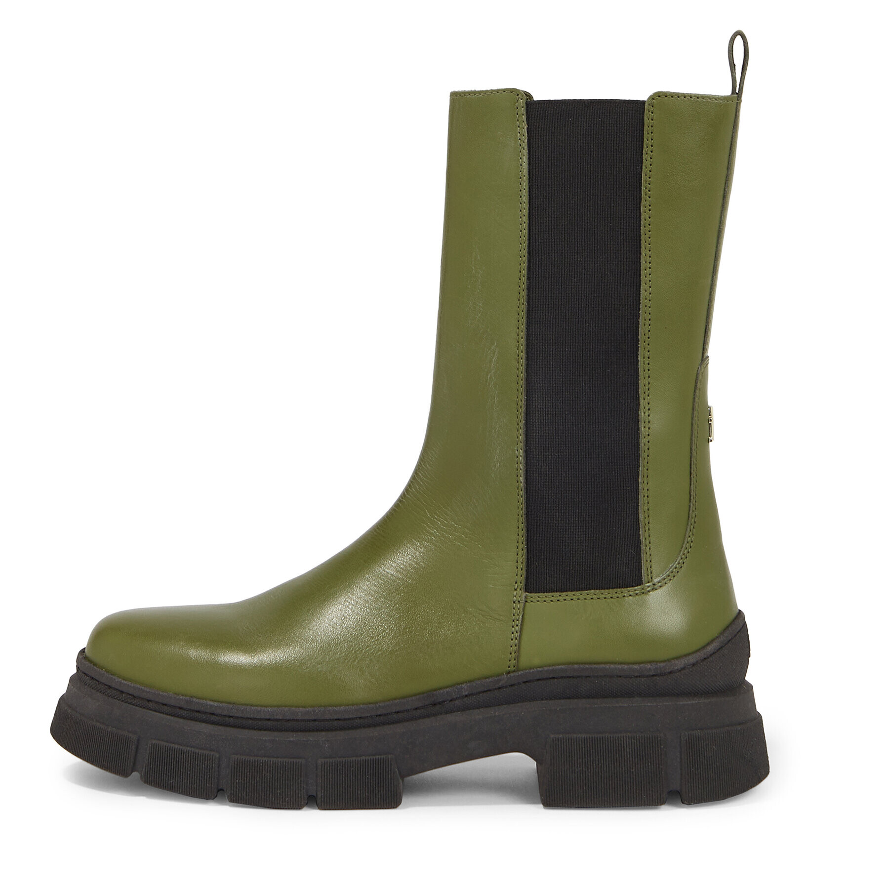 Tommy Hilfiger Kotníková obuv s elastickým prvkem Essential Leather Chelsea Boot FW0FW07490 Zelená - Pepit.cz