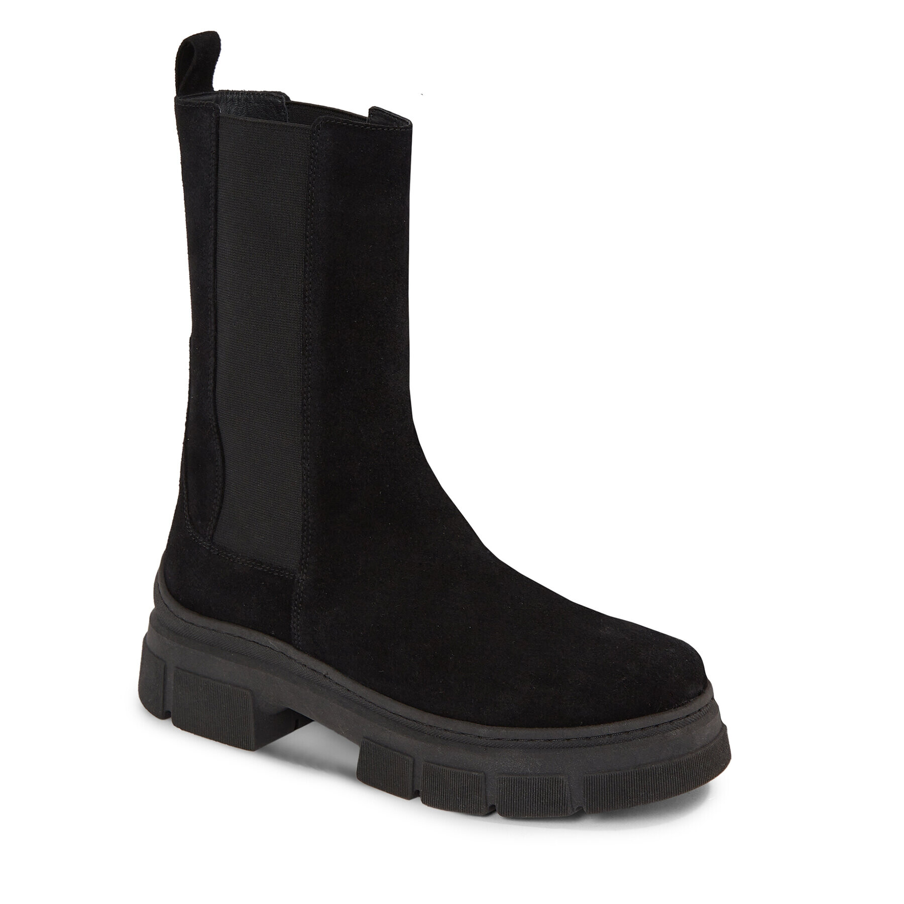 Tommy Hilfiger Kotníková obuv s elastickým prvkem Essential Suede Chelsea Boot FW0FW07489 Černá - Pepit.cz