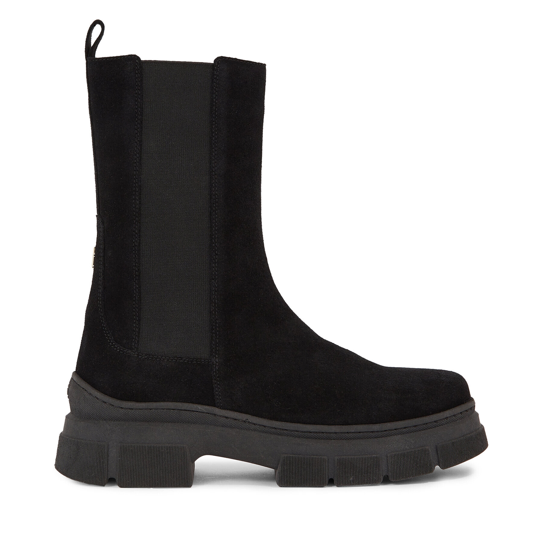 Tommy Hilfiger Kotníková obuv s elastickým prvkem Essential Suede Chelsea Boot FW0FW07489 Černá - Pepit.cz