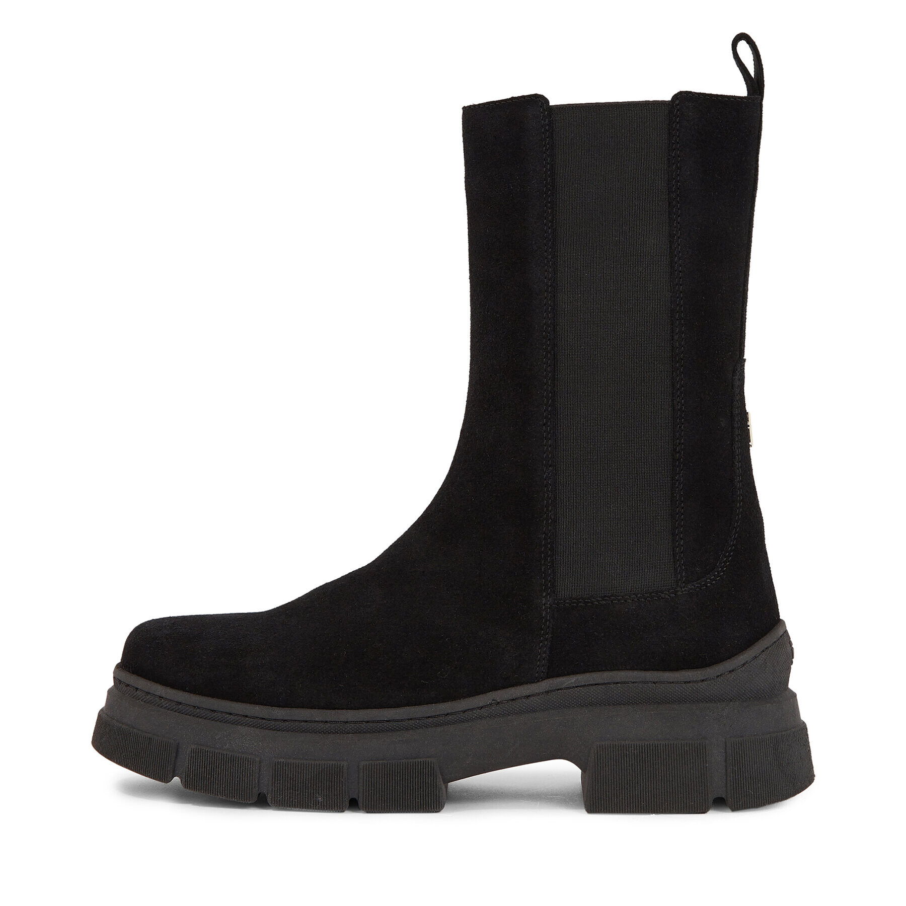 Tommy Hilfiger Kotníková obuv s elastickým prvkem Essential Suede Chelsea Boot FW0FW07489 Černá - Pepit.cz