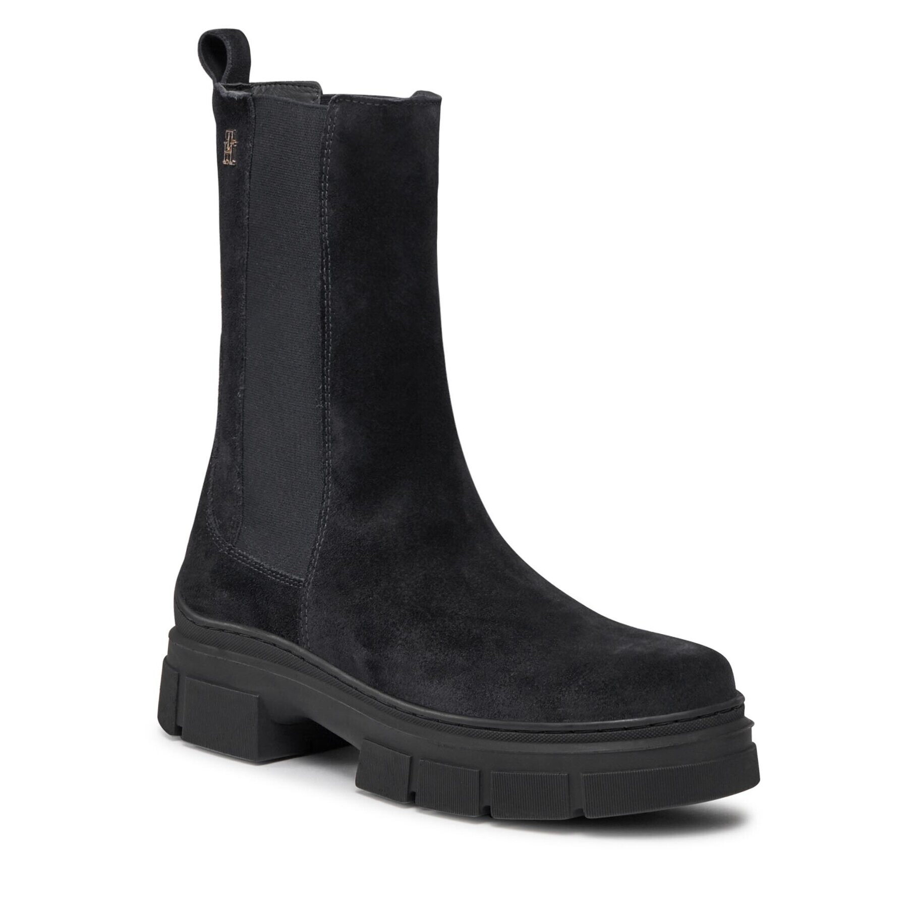 Tommy Hilfiger Kotníková obuv s elastickým prvkem Essential Suede Chelsea Boot FW0FW07489 Modrá - Pepit.cz