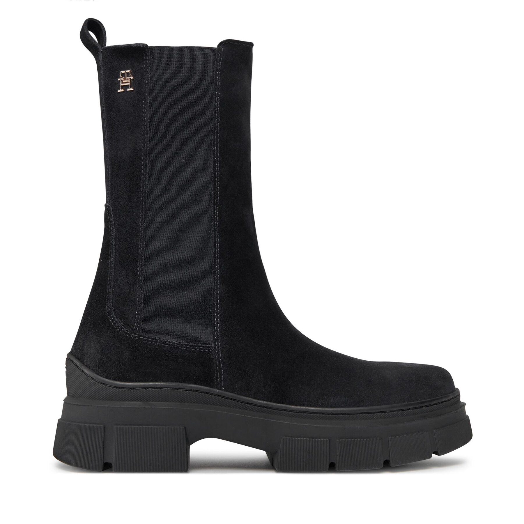 Tommy Hilfiger Kotníková obuv s elastickým prvkem Essential Suede Chelsea Boot FW0FW07489 Modrá - Pepit.cz