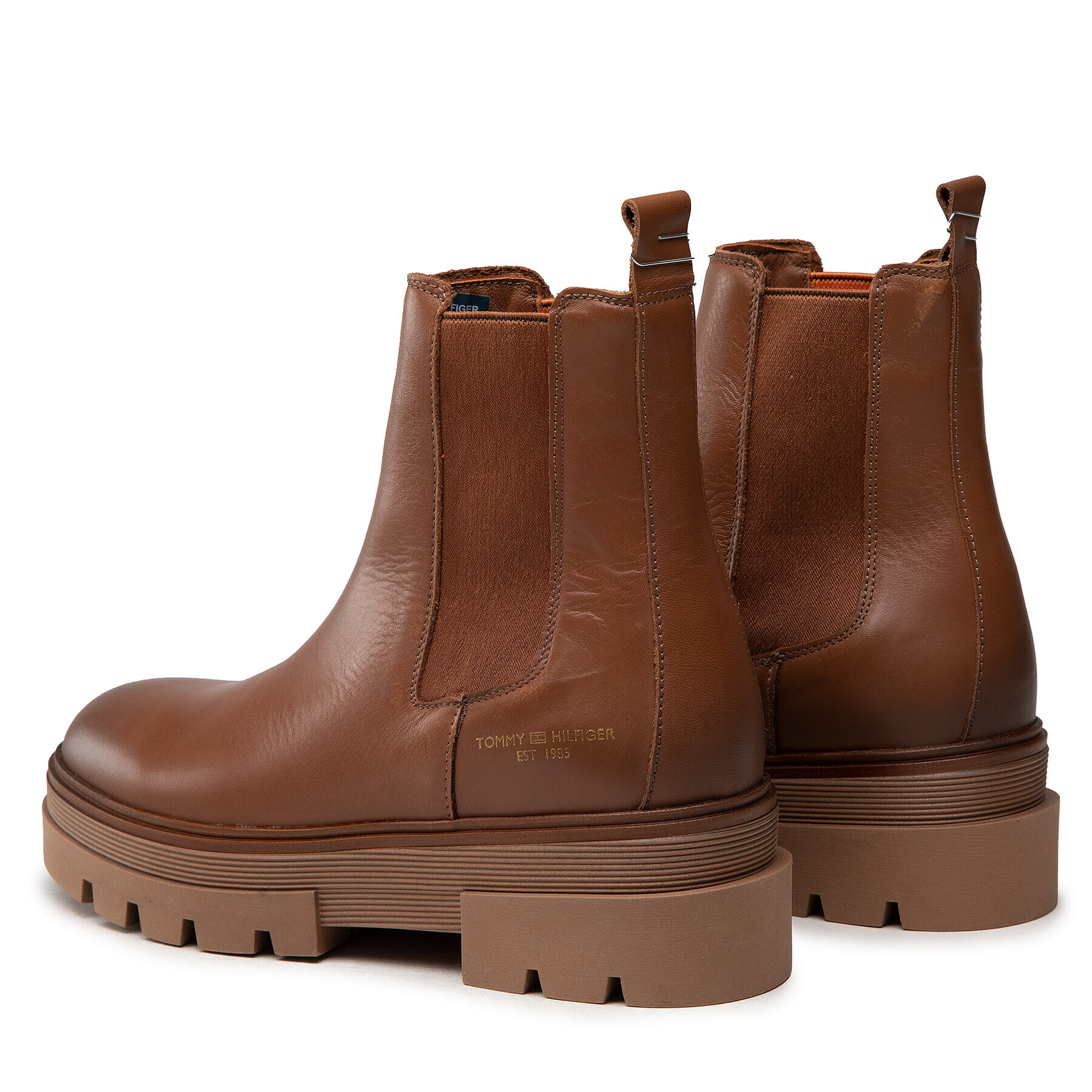 Tommy Hilfiger Kotníková obuv s elastickým prvkem Monochromatic Chelsea Boot FW0FW05950 Hnědá - Pepit.cz