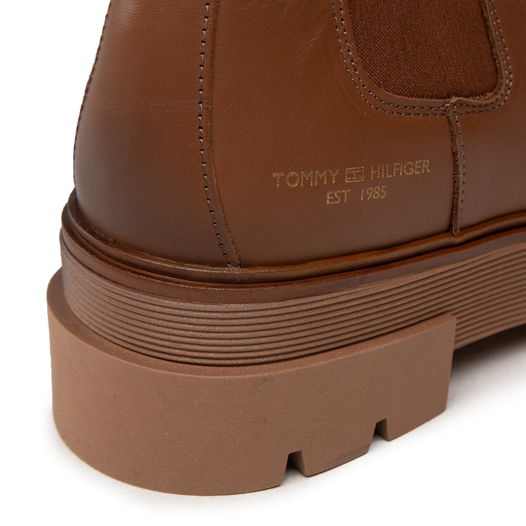 Tommy Hilfiger Kotníková obuv s elastickým prvkem Monochromatic Chelsea Boot FW0FW05950 Hnědá - Pepit.cz