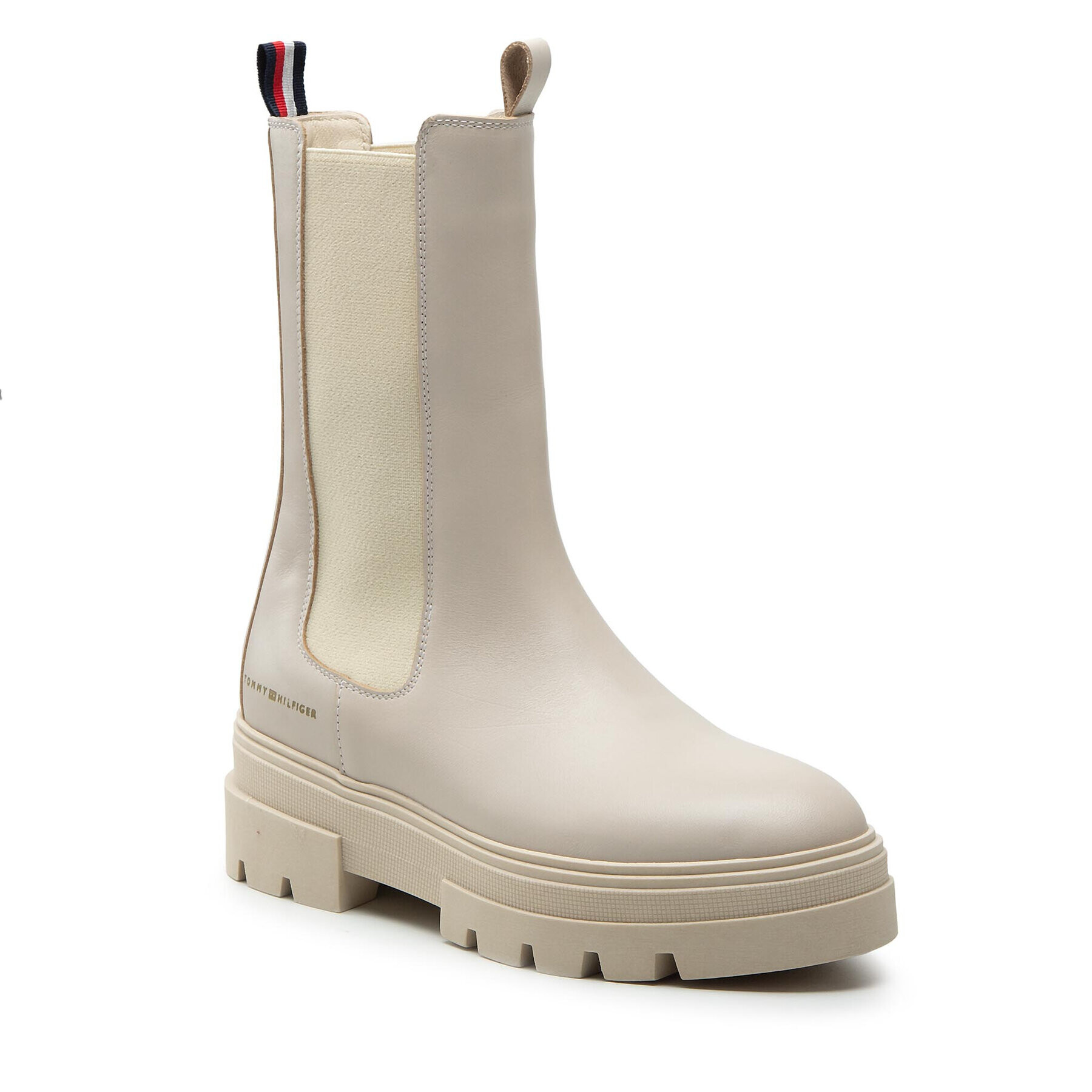 Tommy Hilfiger Kotníková obuv s elastickým prvkem Monochromatic Chelsea Boot FW0FW06730 Béžová - Pepit.cz