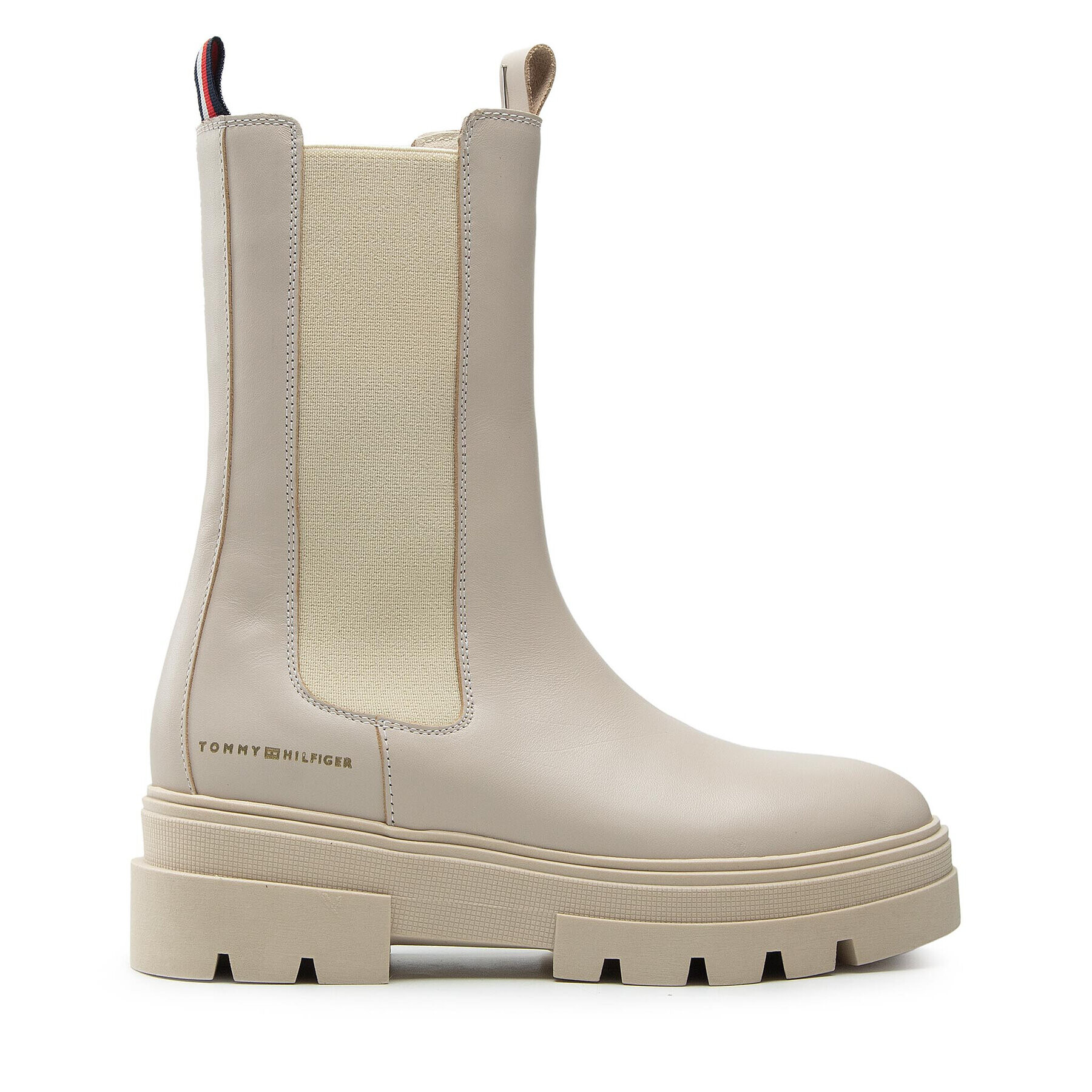 Tommy Hilfiger Kotníková obuv s elastickým prvkem Monochromatic Chelsea Boot FW0FW06730 Béžová - Pepit.cz