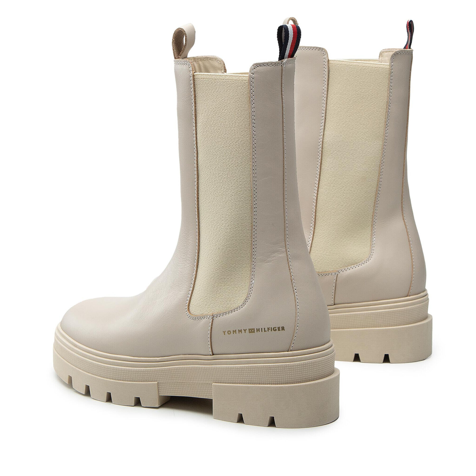 Tommy Hilfiger Kotníková obuv s elastickým prvkem Monochromatic Chelsea Boot FW0FW06730 Béžová - Pepit.cz