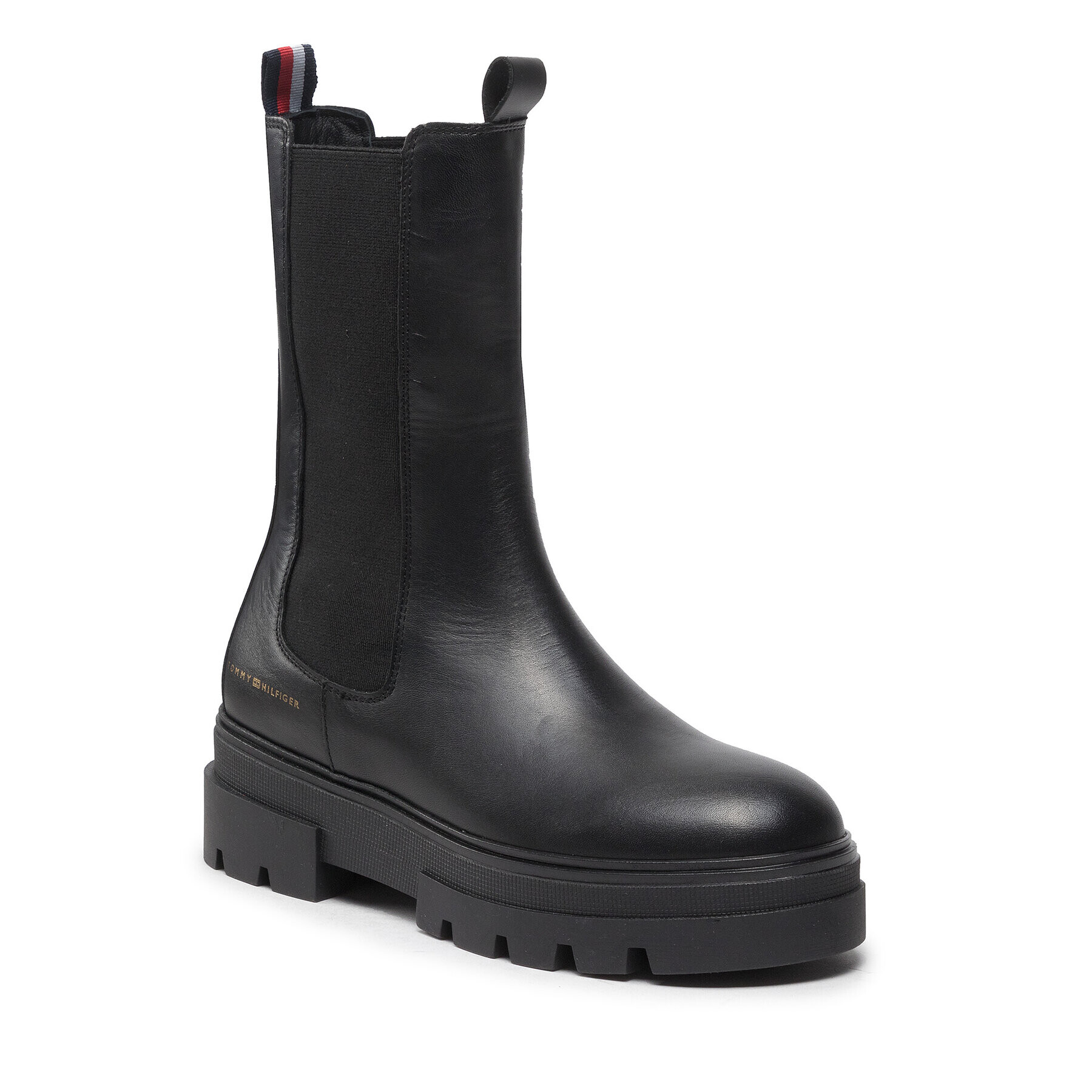 Tommy Hilfiger Kotníková obuv s elastickým prvkem Monochromatic Chelsea Boot FW0FW06730 Černá - Pepit.cz