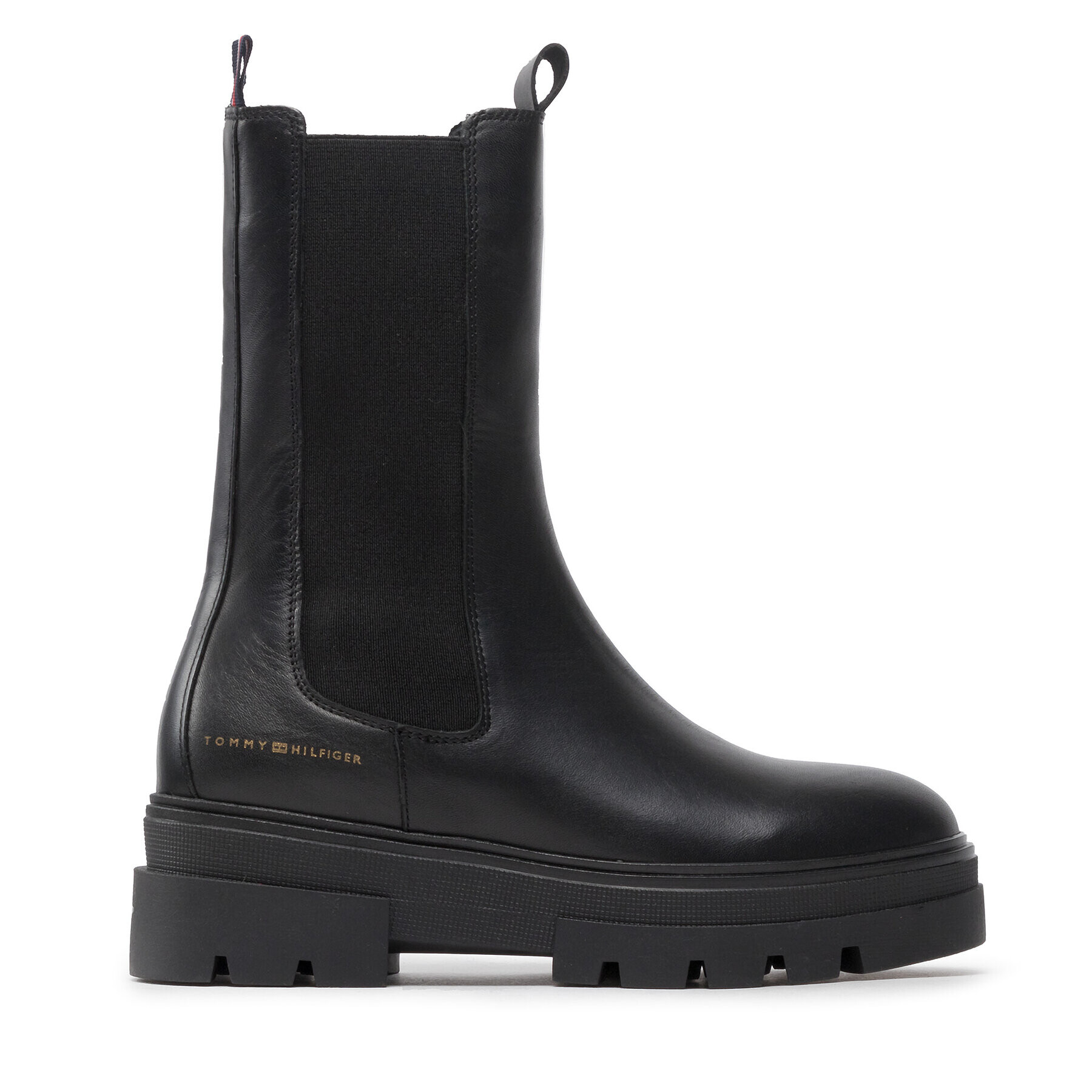 Tommy Hilfiger Kotníková obuv s elastickým prvkem Monochromatic Chelsea Boot FW0FW06730 Černá - Pepit.cz