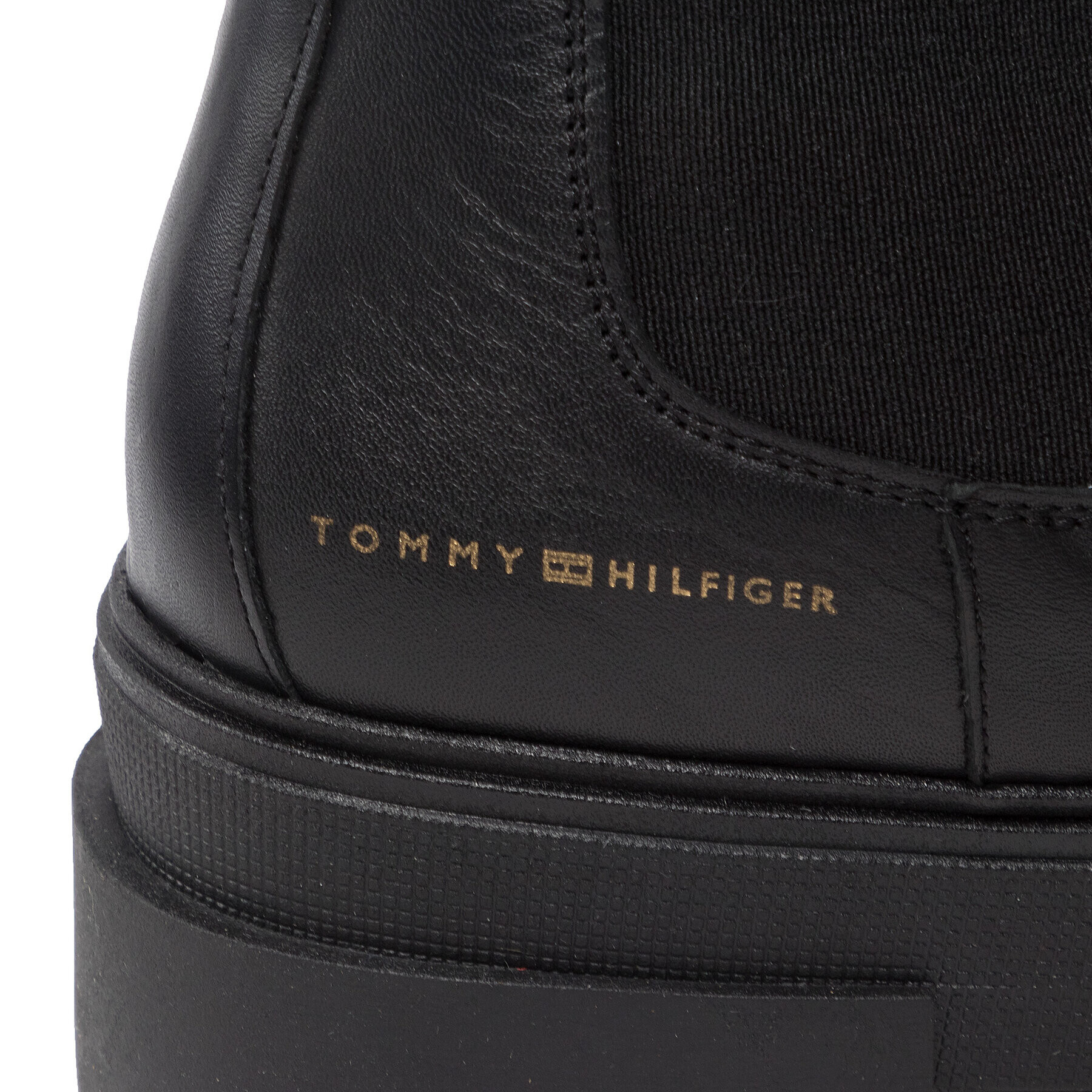 Tommy Hilfiger Kotníková obuv s elastickým prvkem Monochromatic Chelsea Boot FW0FW06730 Černá - Pepit.cz