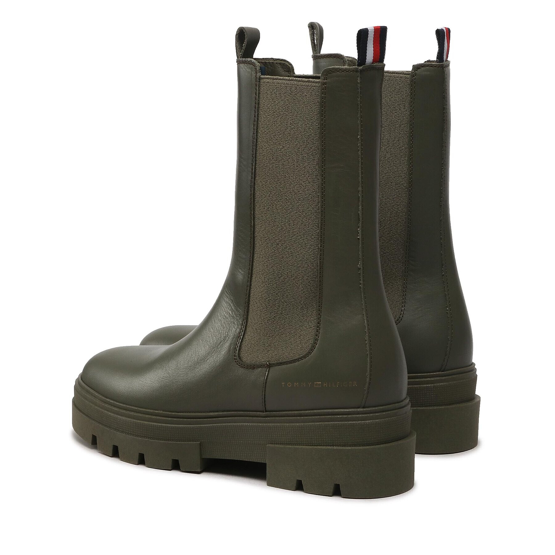 Tommy Hilfiger Kotníková obuv s elastickým prvkem Monochromatic Chelsea Boot FW0FW06730 Khaki - Pepit.cz