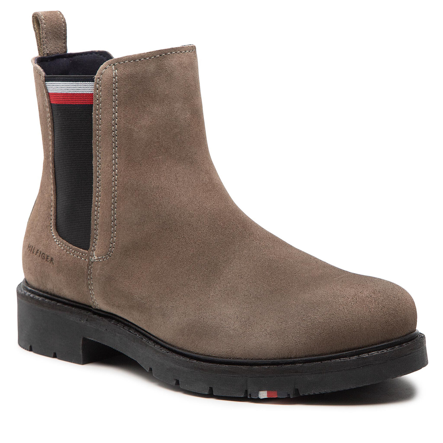 Tommy Hilfiger Kotníková obuv s elastickým prvkem Rwb Hilfiger Suede Chelsea FM0FM04202 Hnědá - Pepit.cz