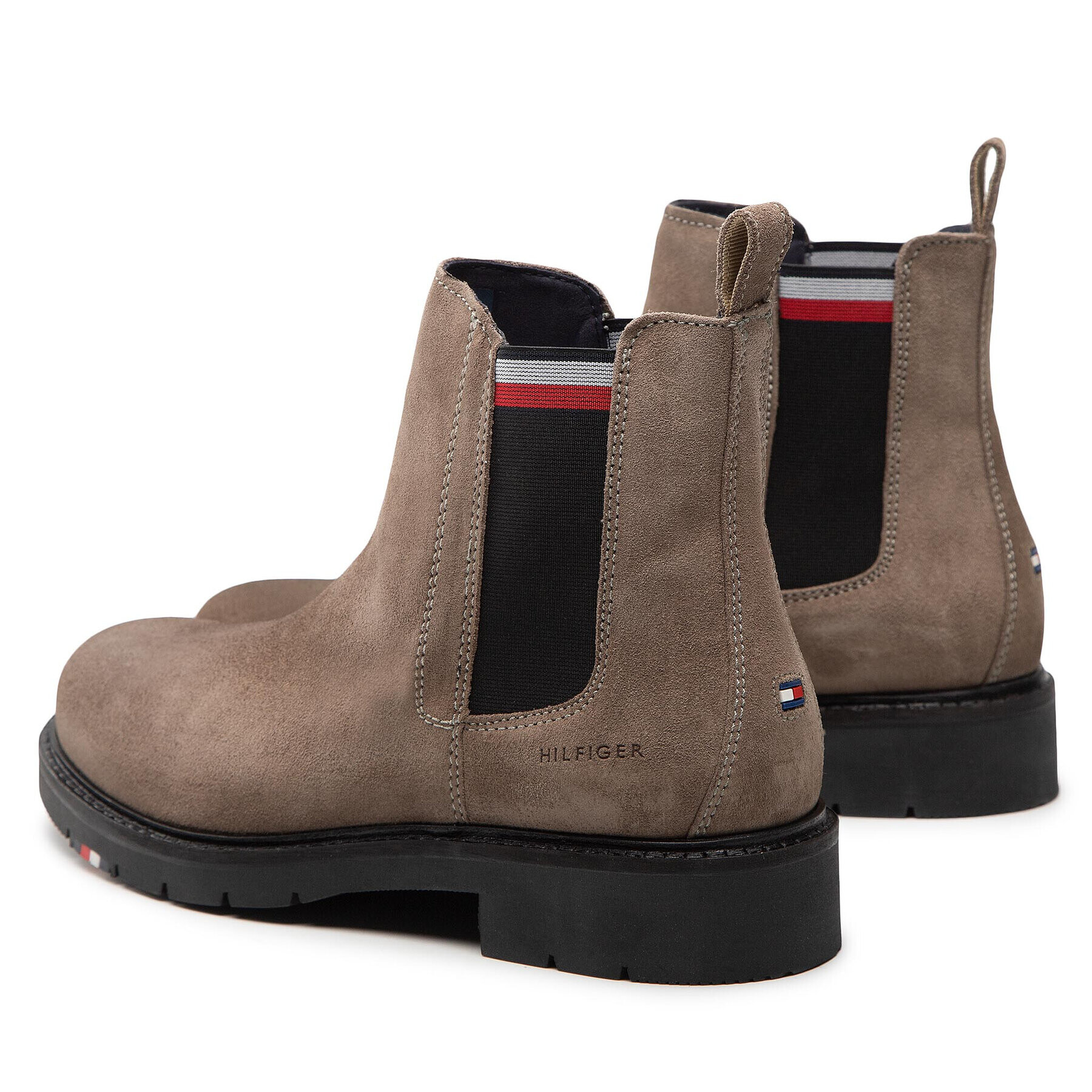 Tommy Hilfiger Kotníková obuv s elastickým prvkem Rwb Hilfiger Suede Chelsea FM0FM04202 Hnědá - Pepit.cz