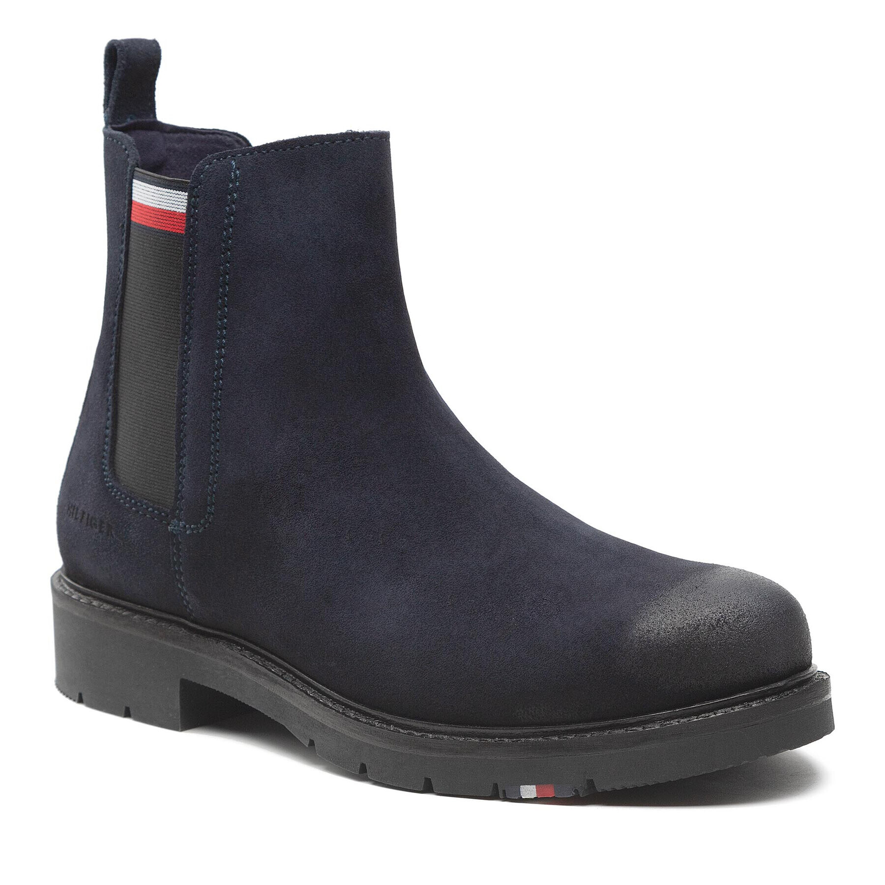 Tommy Hilfiger Kotníková obuv s elastickým prvkem Rwb Hilfiger Suede Chelsea FM0FM04202 Tmavomodrá - Pepit.cz