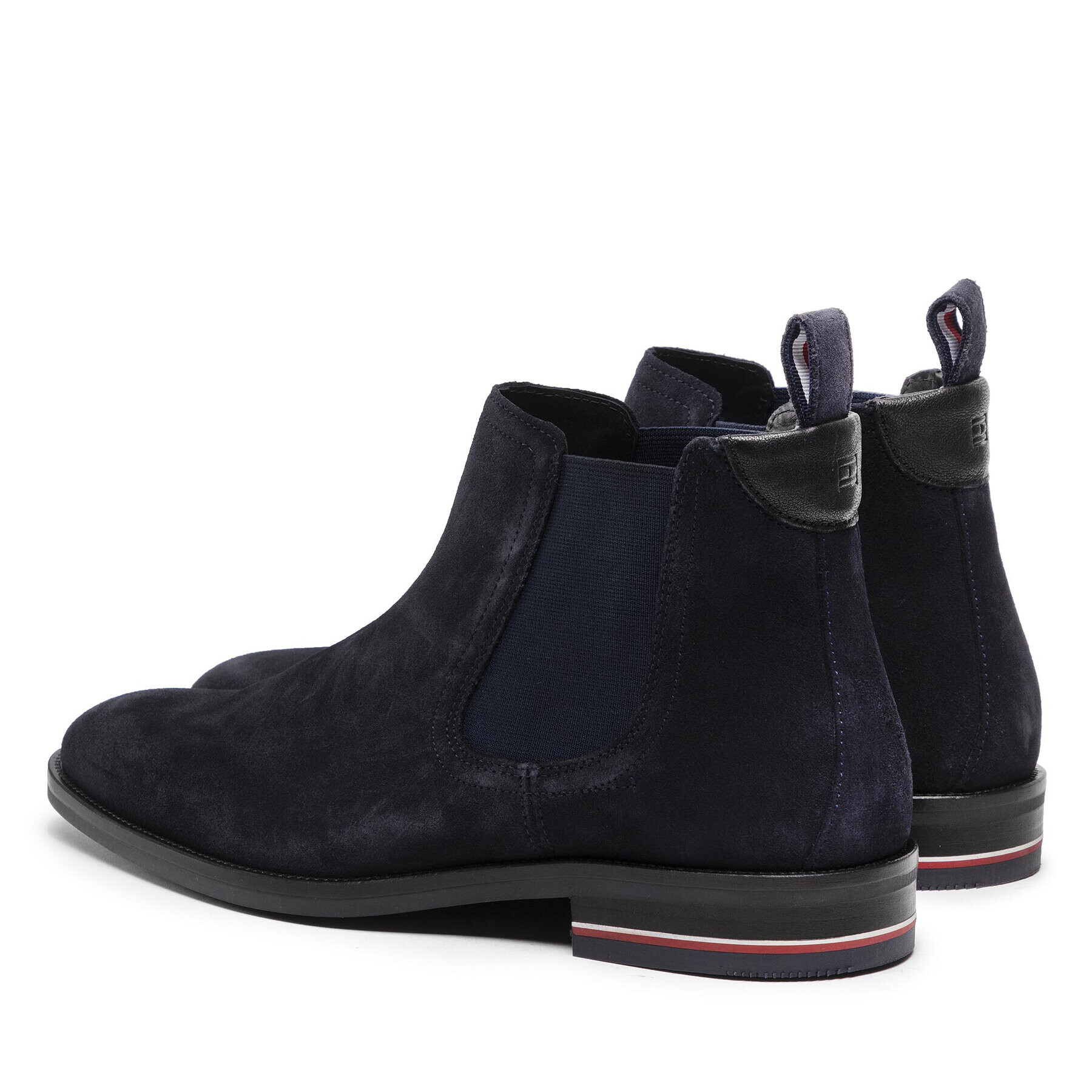 Tommy Hilfiger Kotníková obuv s elastickým prvkem Signature Hilfiger Suede Chelsea FM0FM04175 Tmavomodrá - Pepit.cz