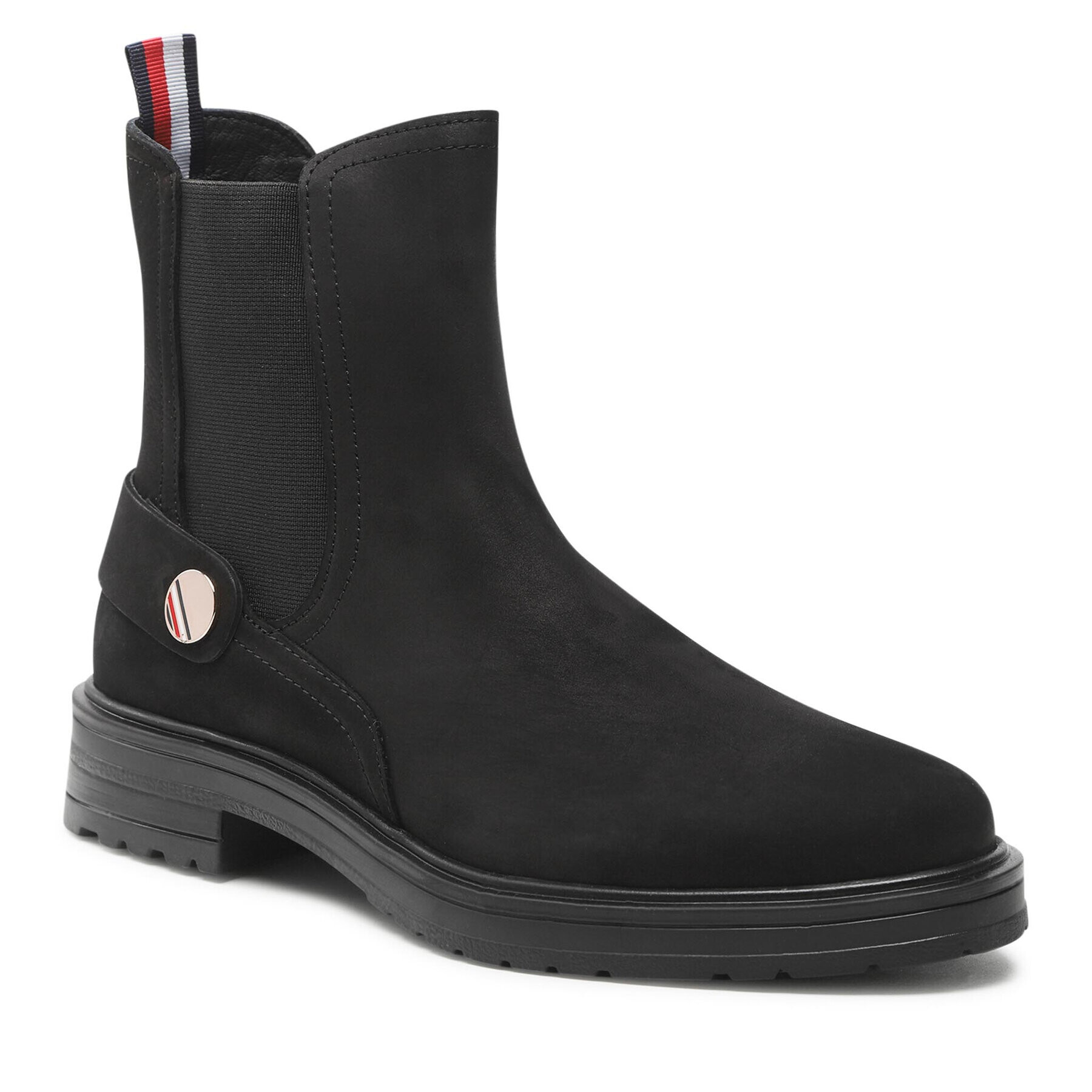 Tommy Hilfiger Kotníková obuv s elastickým prvkem Th Coin Flat Boot FW0FW06742 Černá - Pepit.cz