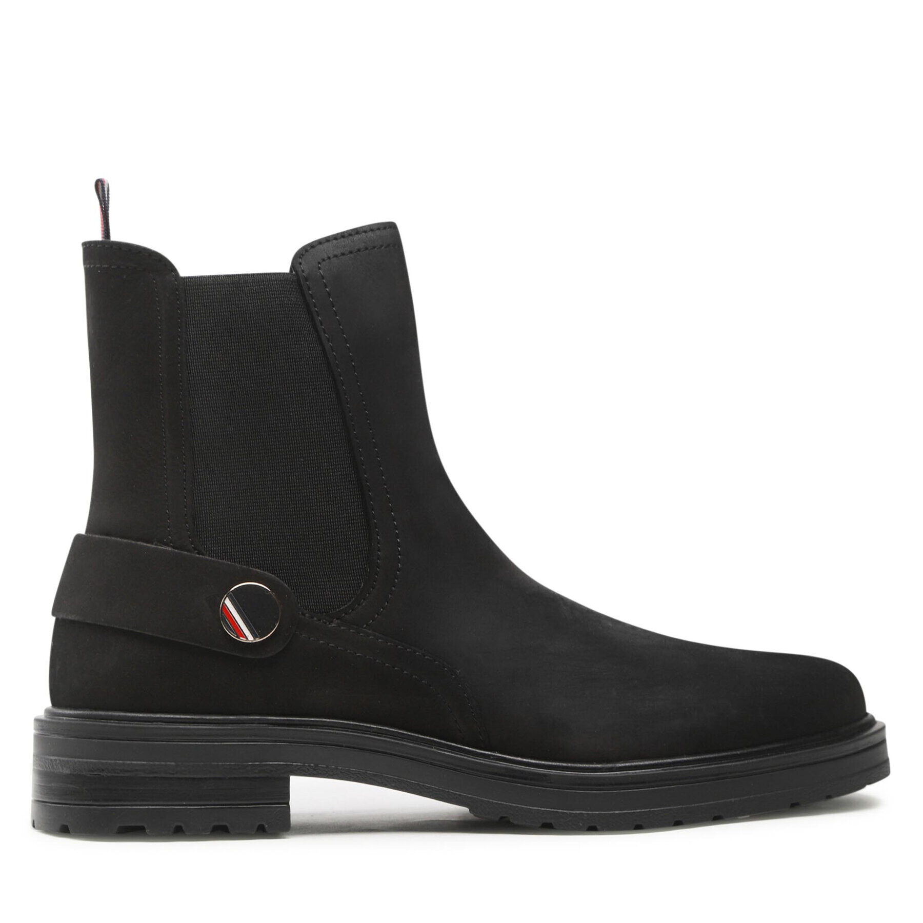 Tommy Hilfiger Kotníková obuv s elastickým prvkem Th Coin Flat Boot FW0FW06742 Černá - Pepit.cz