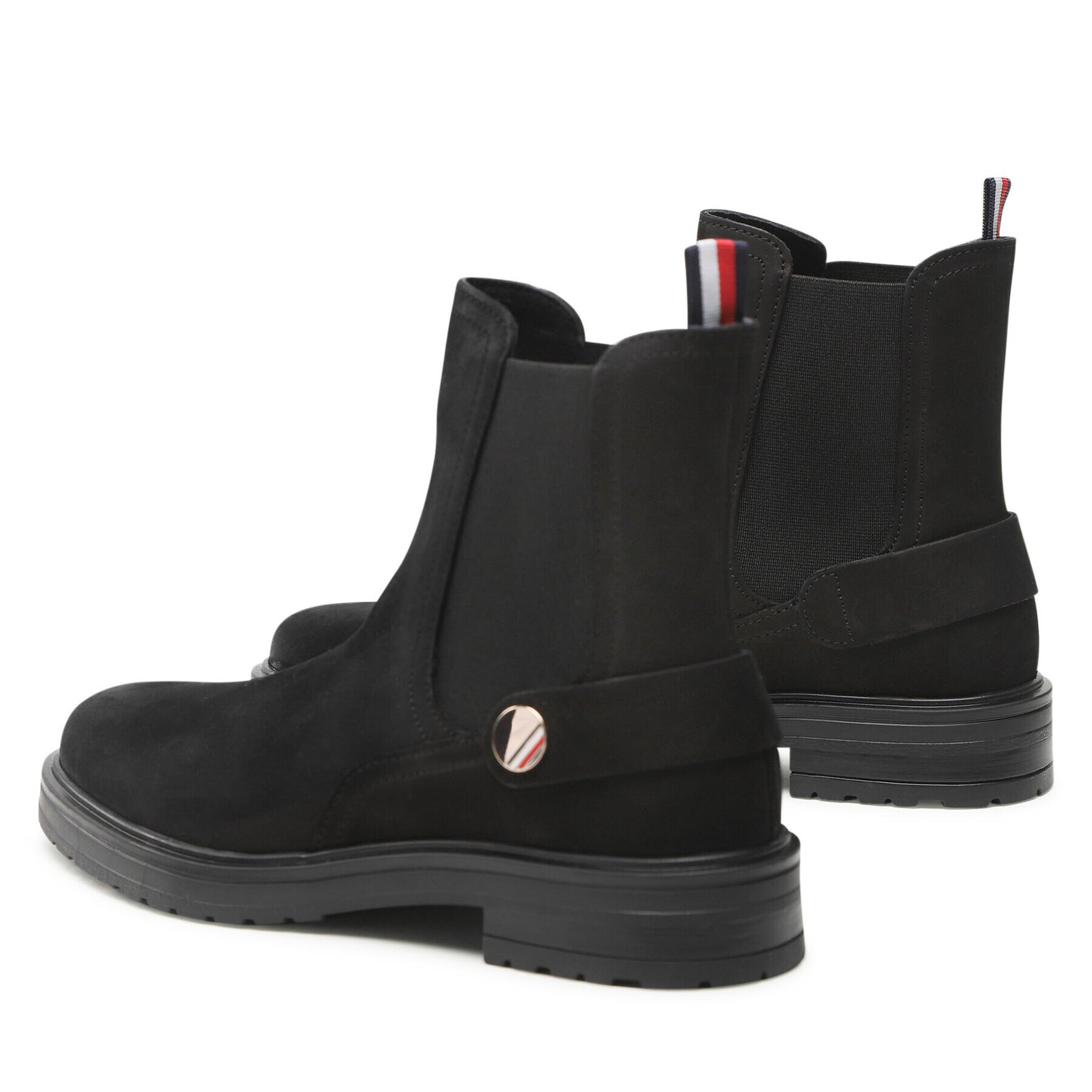 Tommy Hilfiger Kotníková obuv s elastickým prvkem Th Coin Flat Boot FW0FW06742 Černá - Pepit.cz