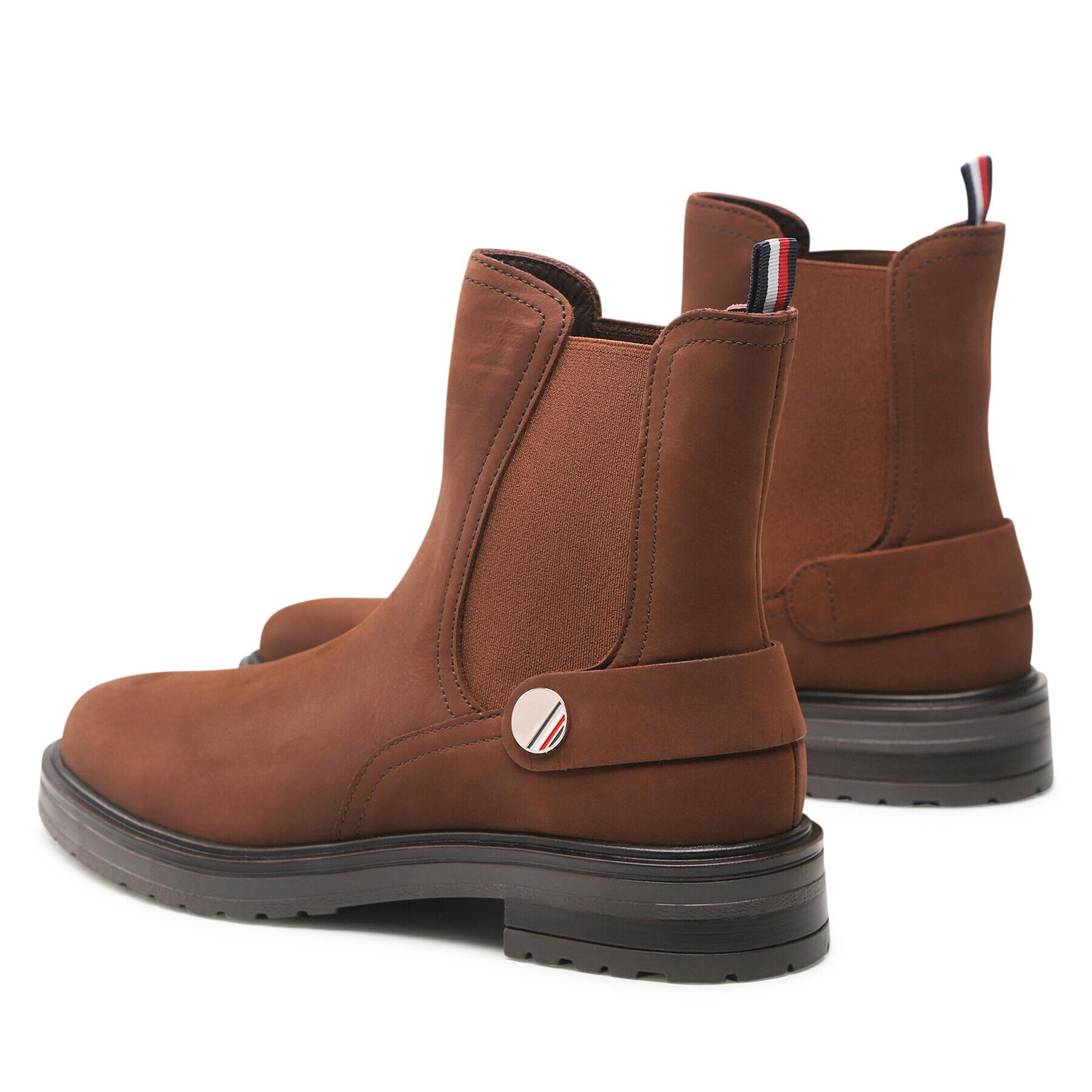 Tommy Hilfiger Kotníková obuv s elastickým prvkem Th Coin Flat Boot FW0FW06742 Hnědá - Pepit.cz