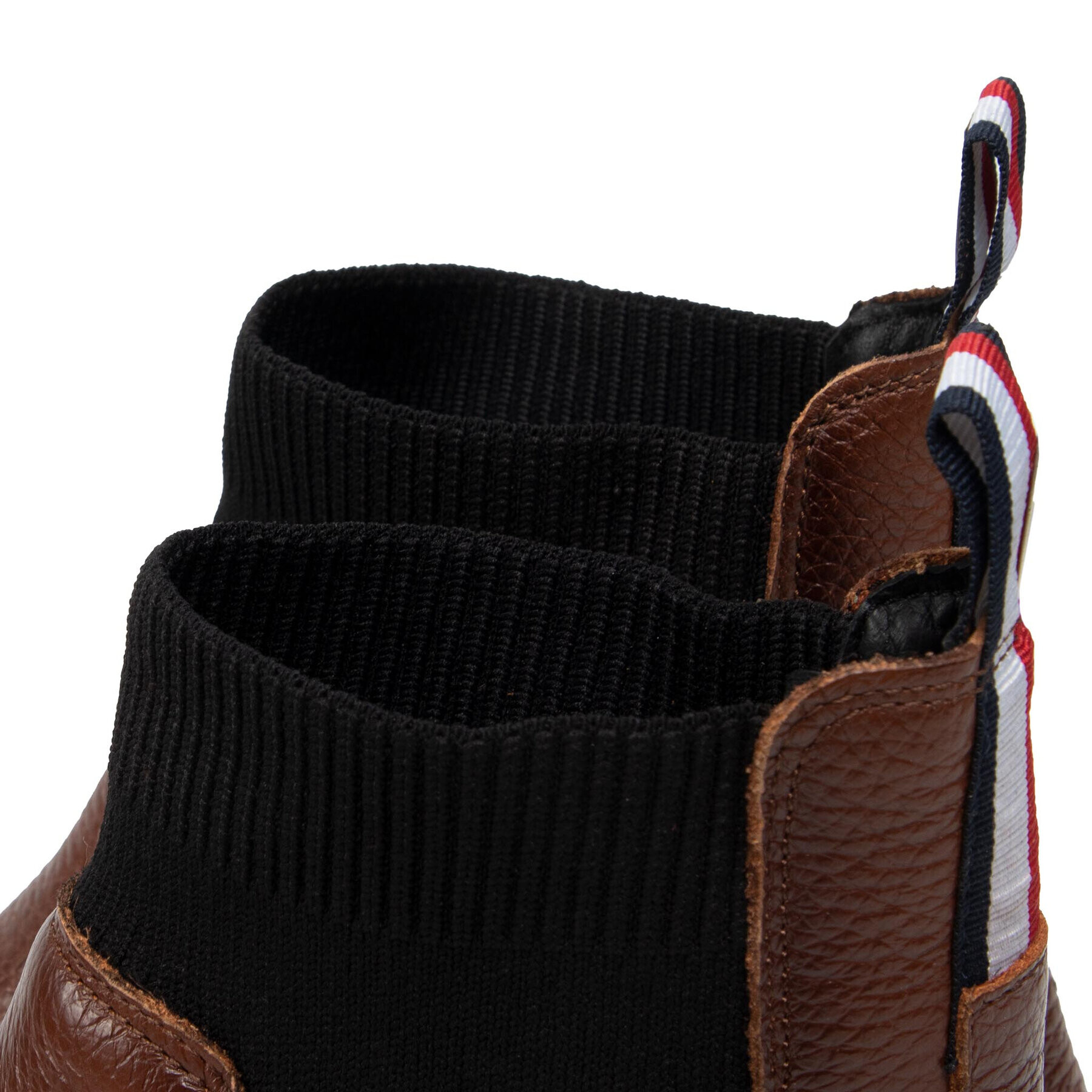 Tommy Hilfiger Kotníková obuv s elastickým prvkem Th Outdoor Knit Flat Boot FW0FW06001 Hnědá - Pepit.cz