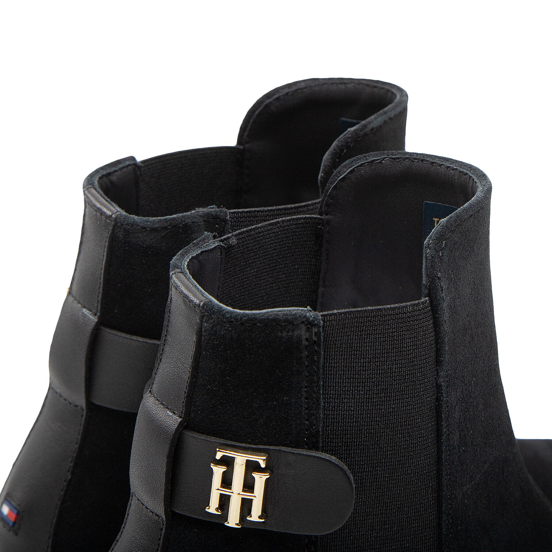 Tommy Hilfiger Kotníková obuv s elastickým prvkem Th Suede Flat Boot FW0FW06750 Černá - Pepit.cz