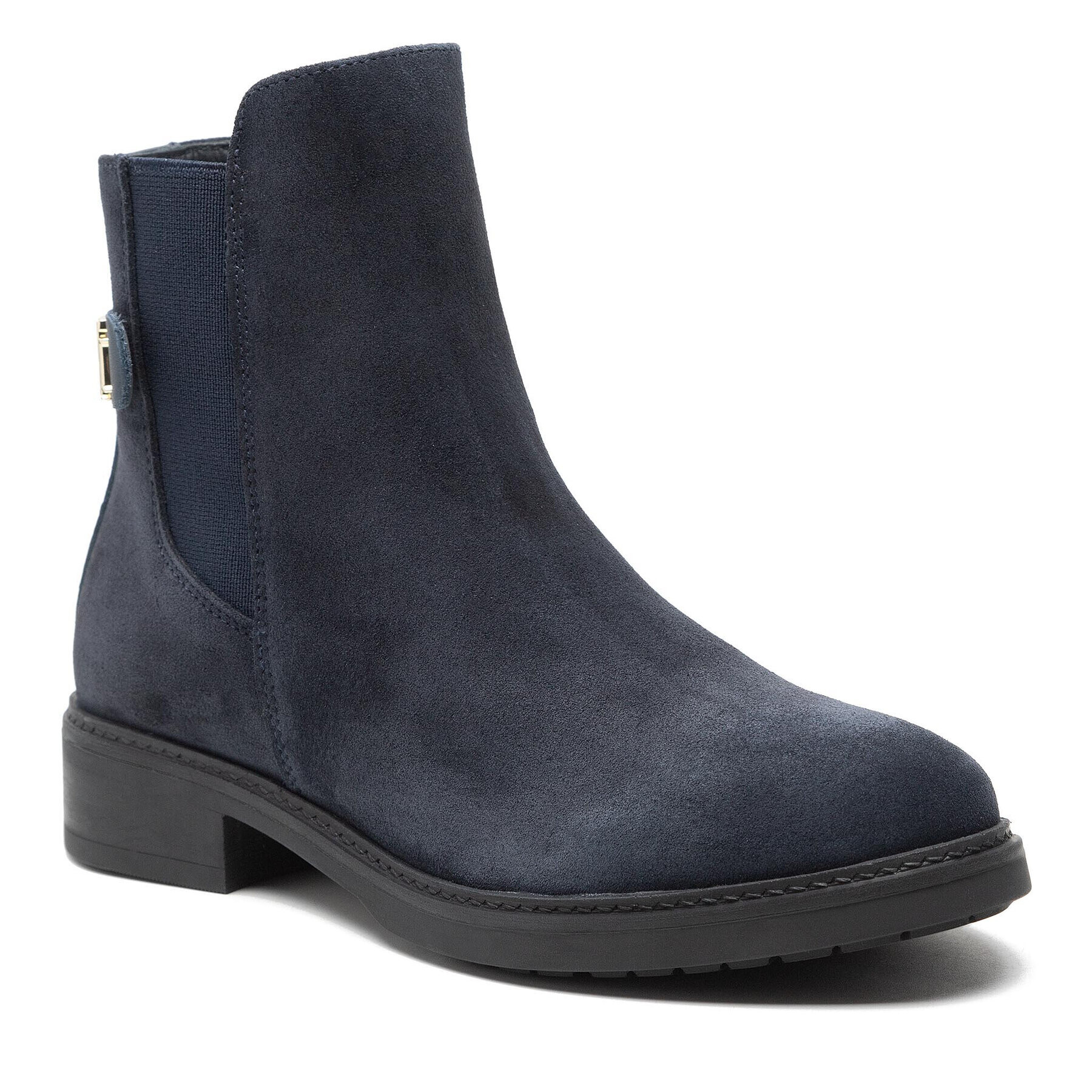 Tommy Hilfiger Kotníková obuv s elastickým prvkem Th Suede Flat Boot FW0FW06750 Tmavomodrá - Pepit.cz