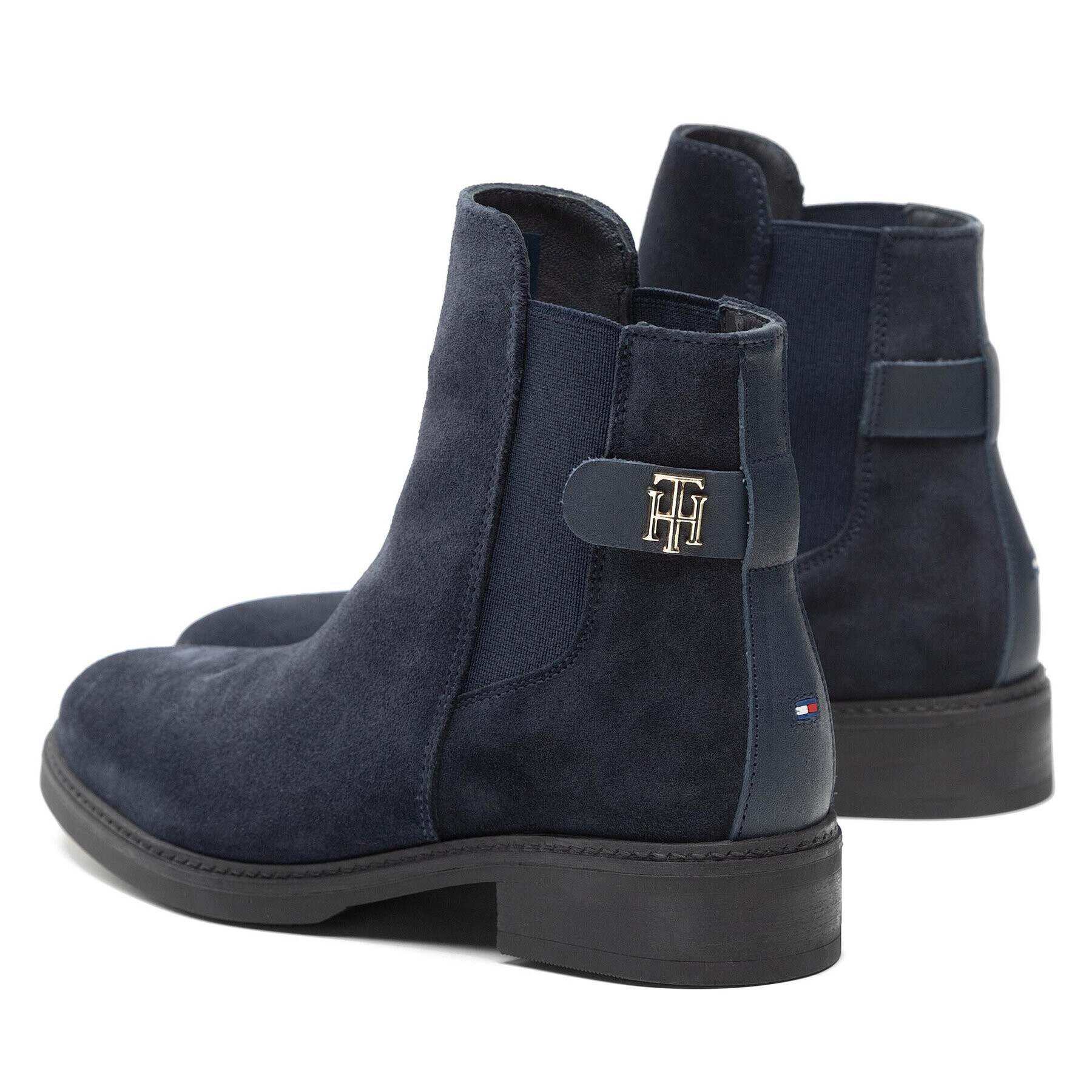 Tommy Hilfiger Kotníková obuv s elastickým prvkem Th Suede Flat Boot FW0FW06750 Tmavomodrá - Pepit.cz